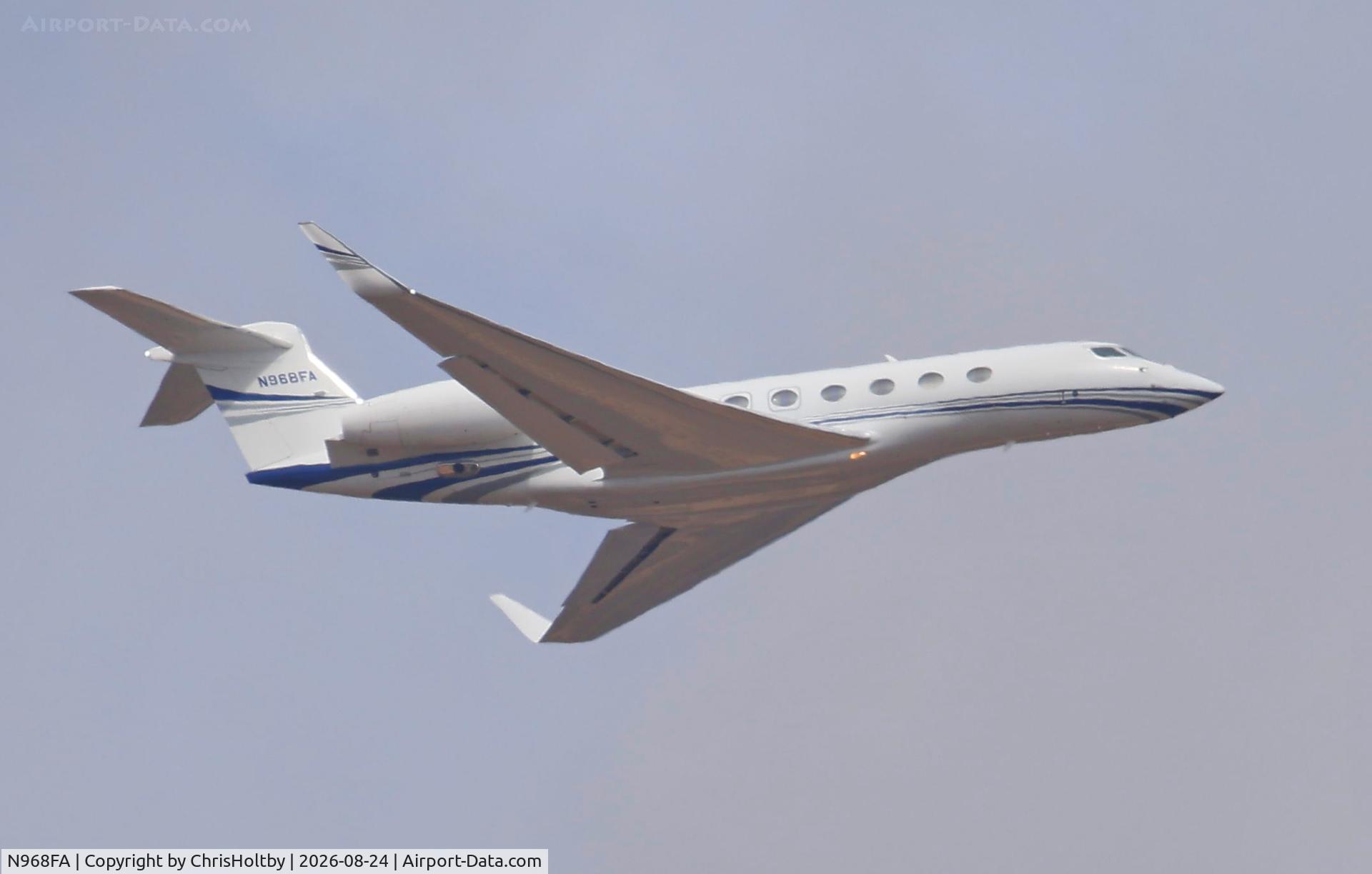 Aircraft N968FA, 2015 Gulfstream Aerospace G650 (G-VI), c/n 6150, Over Amwell, Herts going into Stansted Airport, Essex, photo by ChrisHoltby