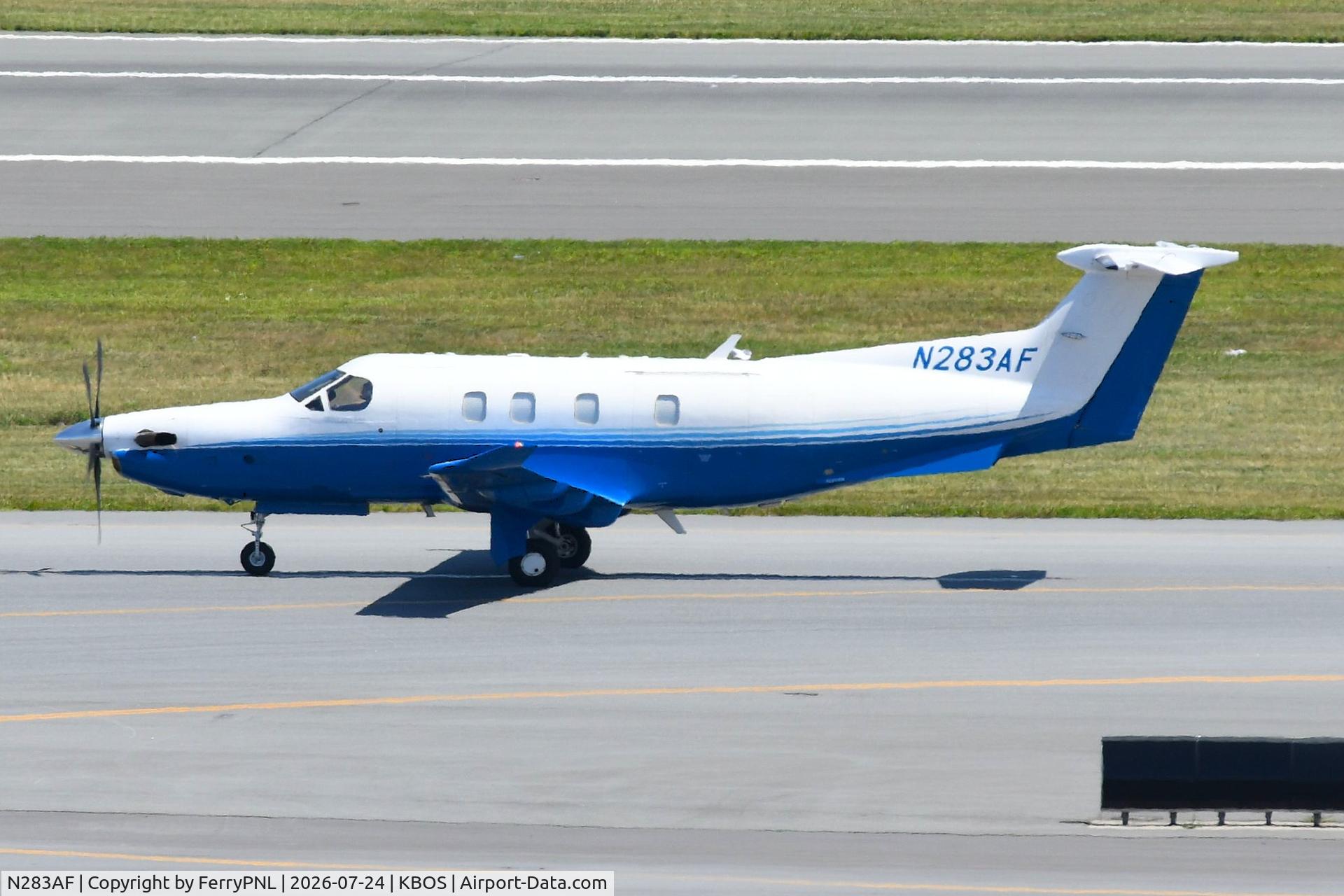 Aircraft N283AF, 2023 Pilatus Aircraft Ltd PC-12/47E, c/n 2283, Cobalt AIr PC12, at KBOS, photo by FerryPNL