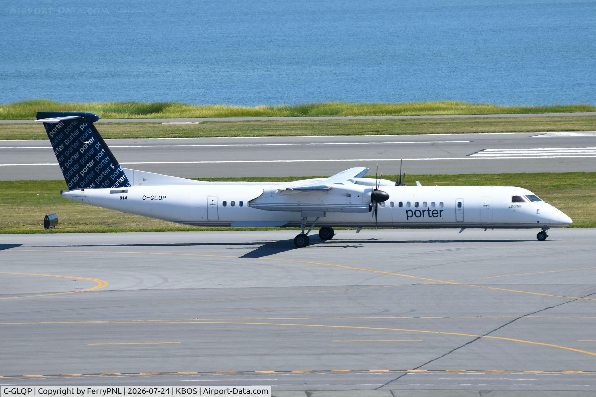 Aircraft C-GLQP, 2009 De Havilland Canada DHC-8-402Q Dash 8, c/n 4271, Porter DHC8 taxying for departure, at KBOS, photo by FerryPNL