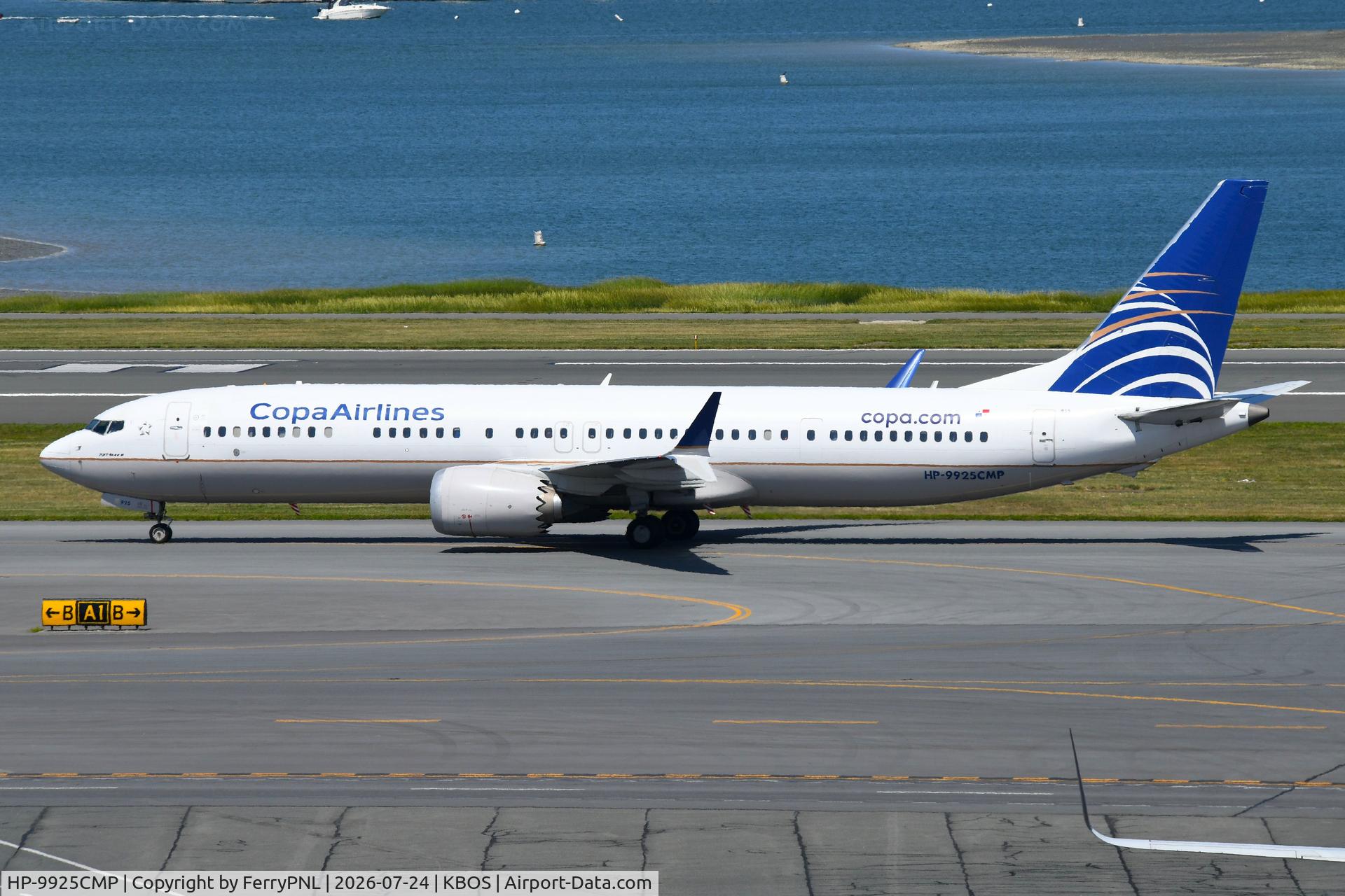 Aircraft HP-9925CMP, 2023 Boeing 737-9 MAX, c/n 44185 l/n 8654, Arrival of Copa B739 MAX, at KBOS, photo by FerryPNL