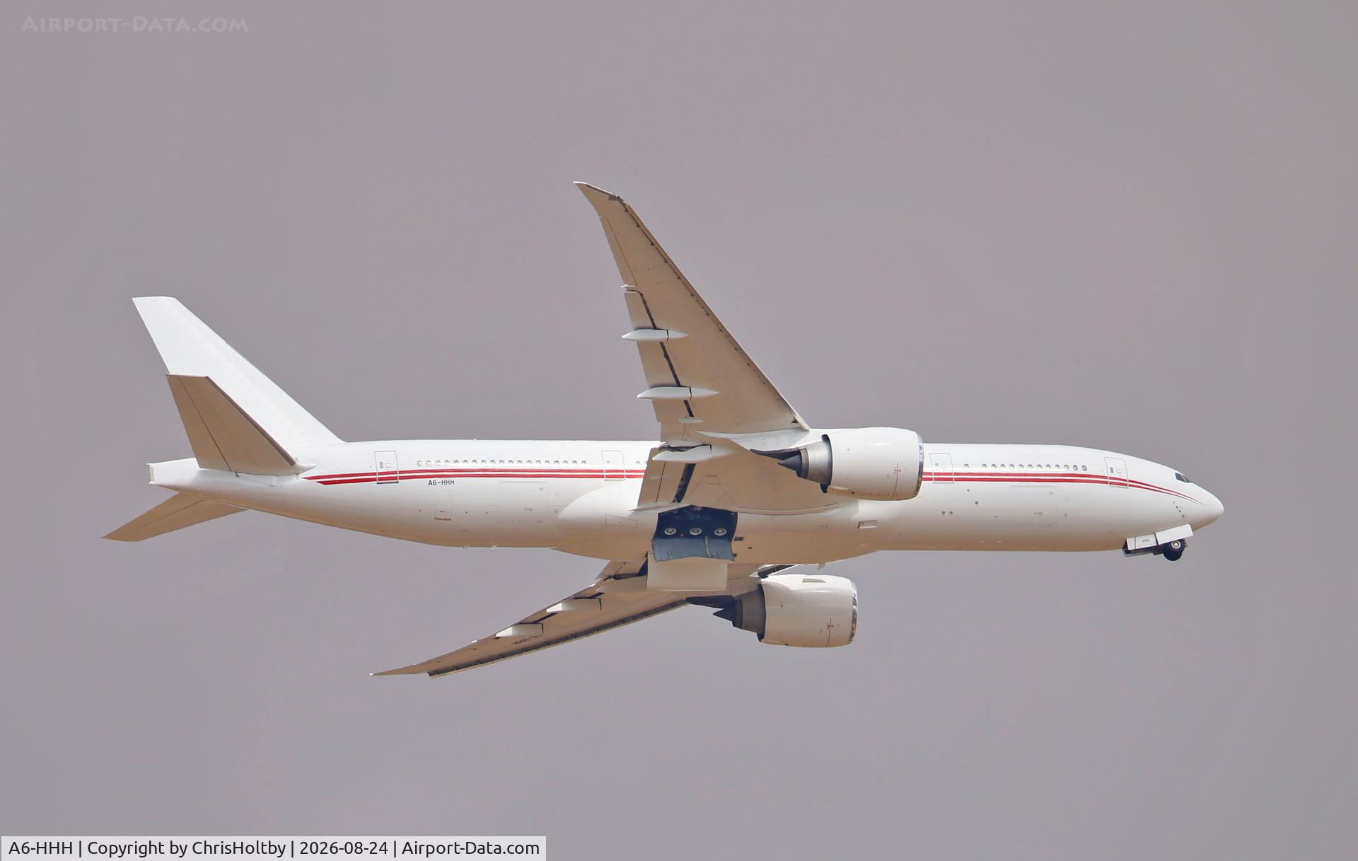 Aircraft A6-HHH, 2011 Boeing 777-29MLR, c/n 40955 l/n 952, Over Amwell, Herts lowering gear for landing at Stansted Airport, Essex, photo by ChrisHoltby