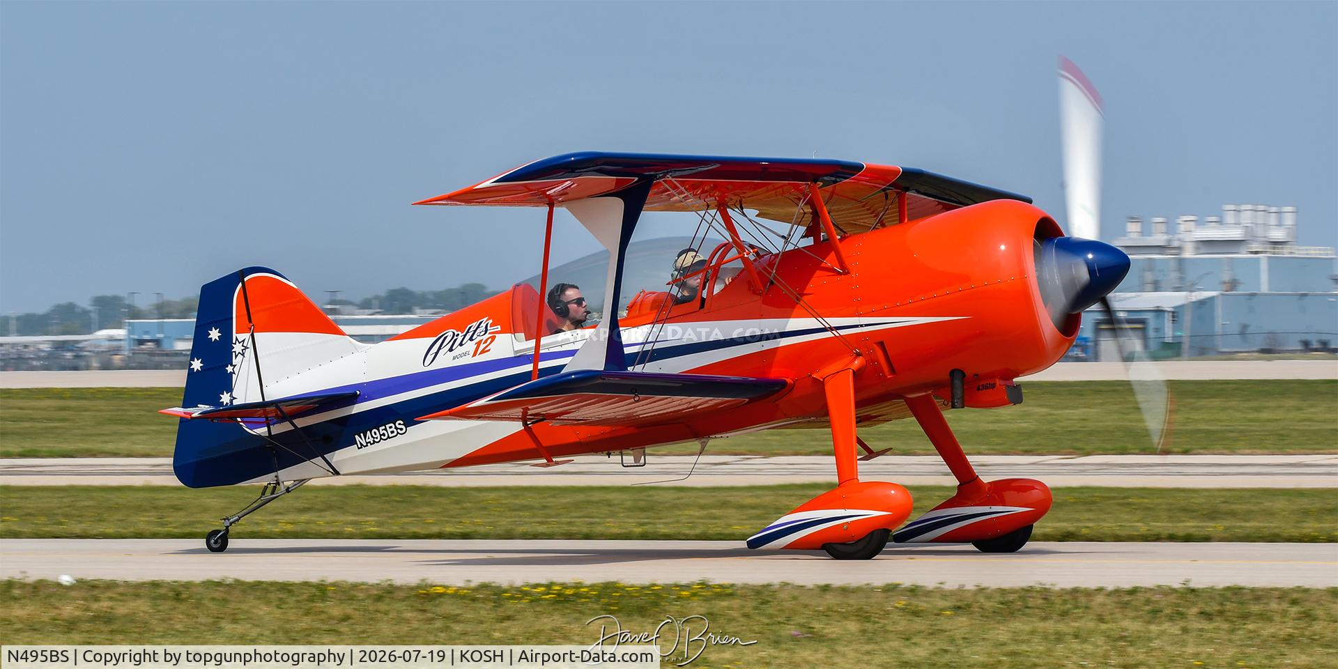 Aircraft N495BS, 2013 Pitts Model 12, c/n 320, Oshkosh 26, at KOSH, photo by topgunphotography