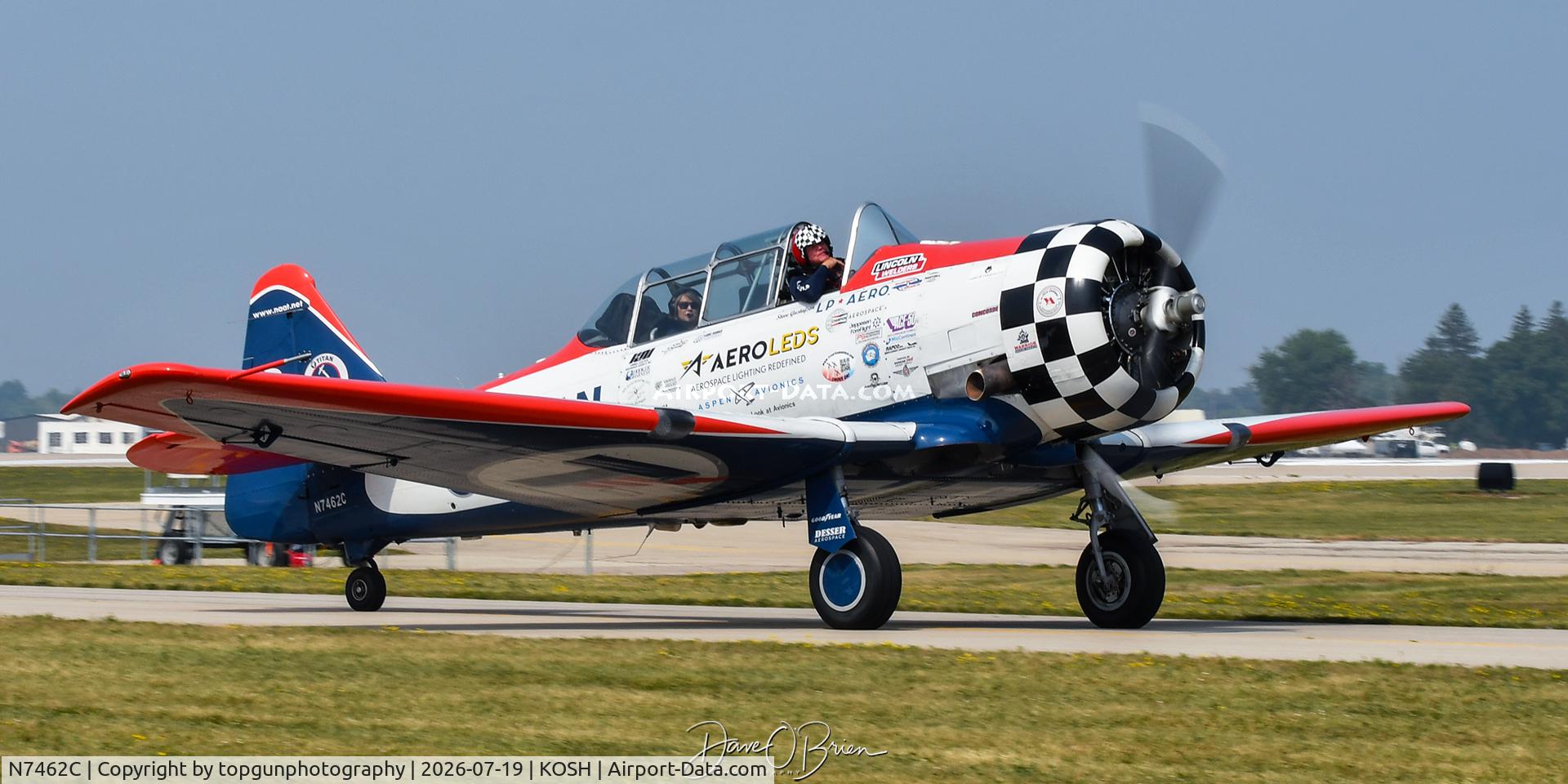Aircraft N7462C, North American AT-6B Texan, c/n 121-43211, Oshkosh 26, at KOSH, photo by topgunphotography