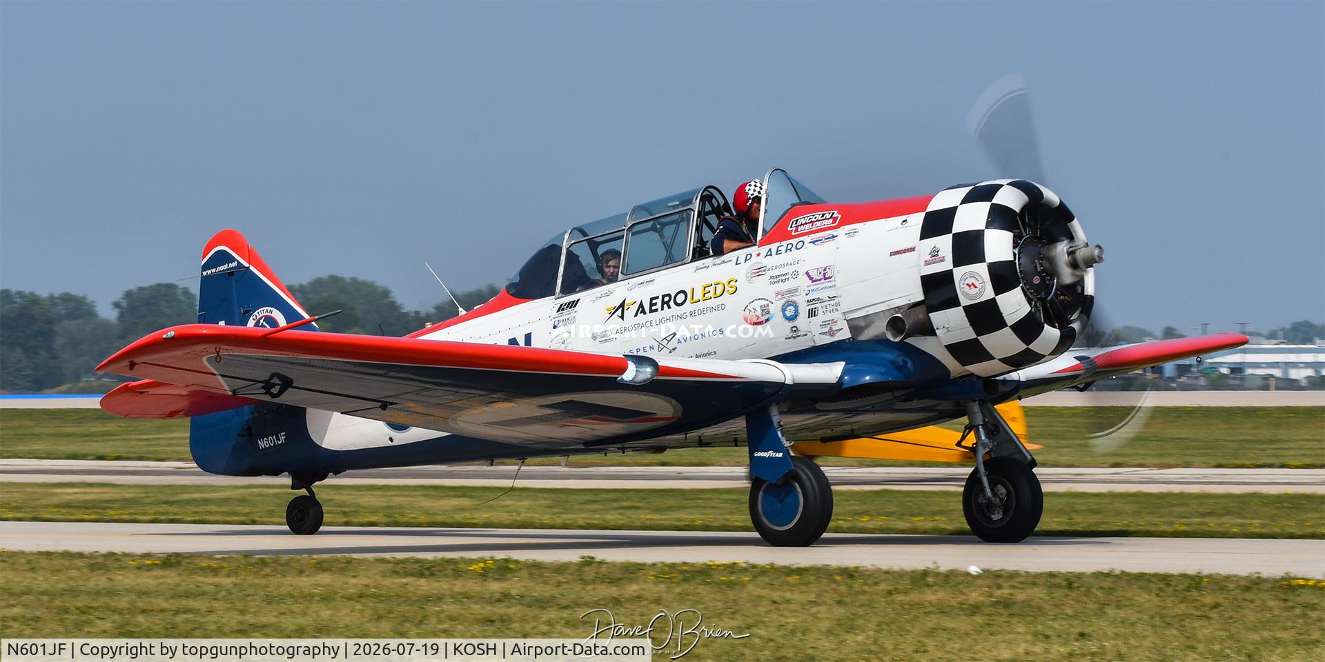 Aircraft N601JF, 1943 North American AT-6C, c/n 88-12151, Oshkosh 26, at KOSH, photo by topgunphotography