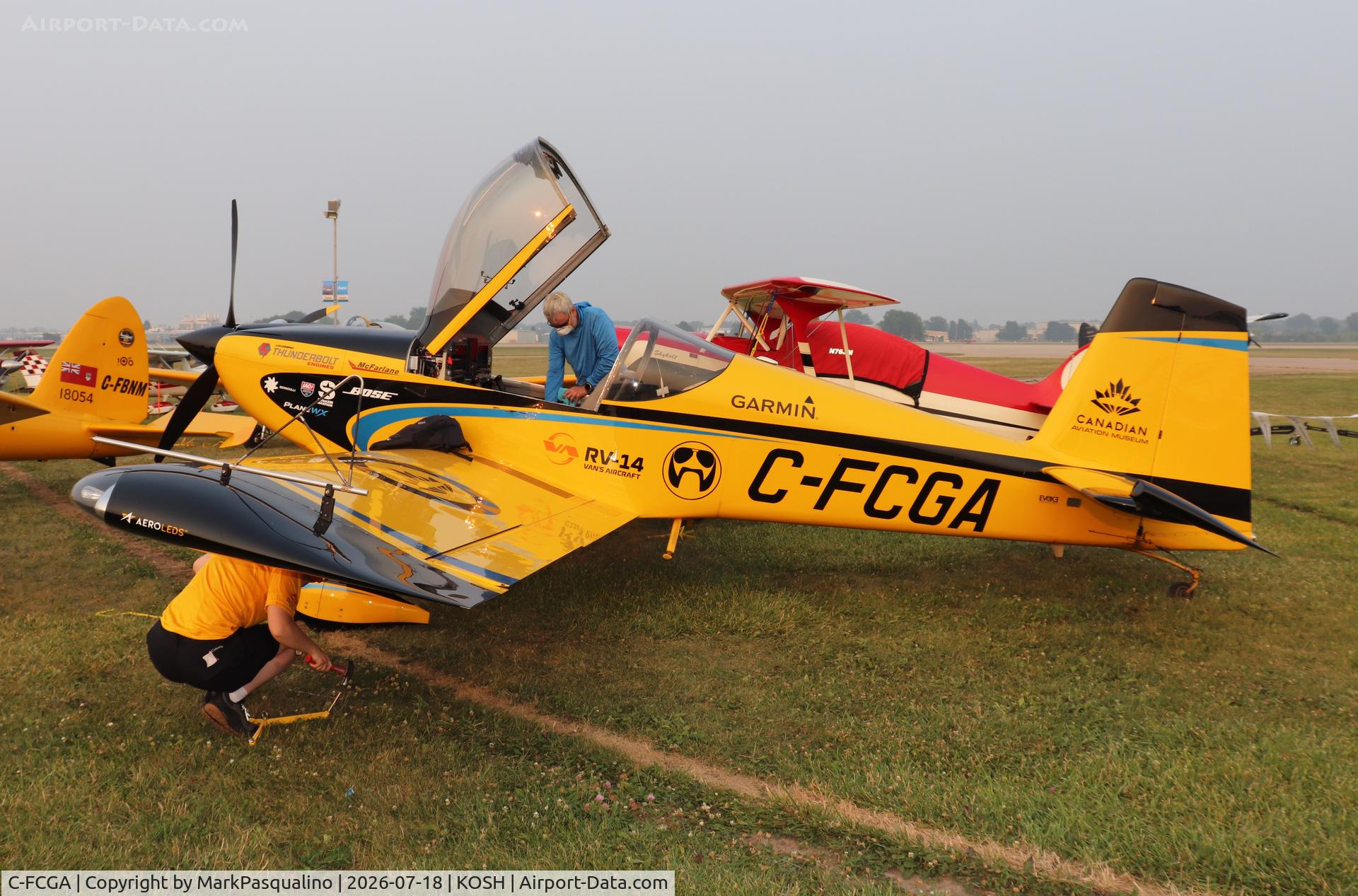 Aircraft C-FCGA, 2021 Vans RV-14, c/n 14606, Vans RV-14, at KOSH, photo by MarkPasqualino