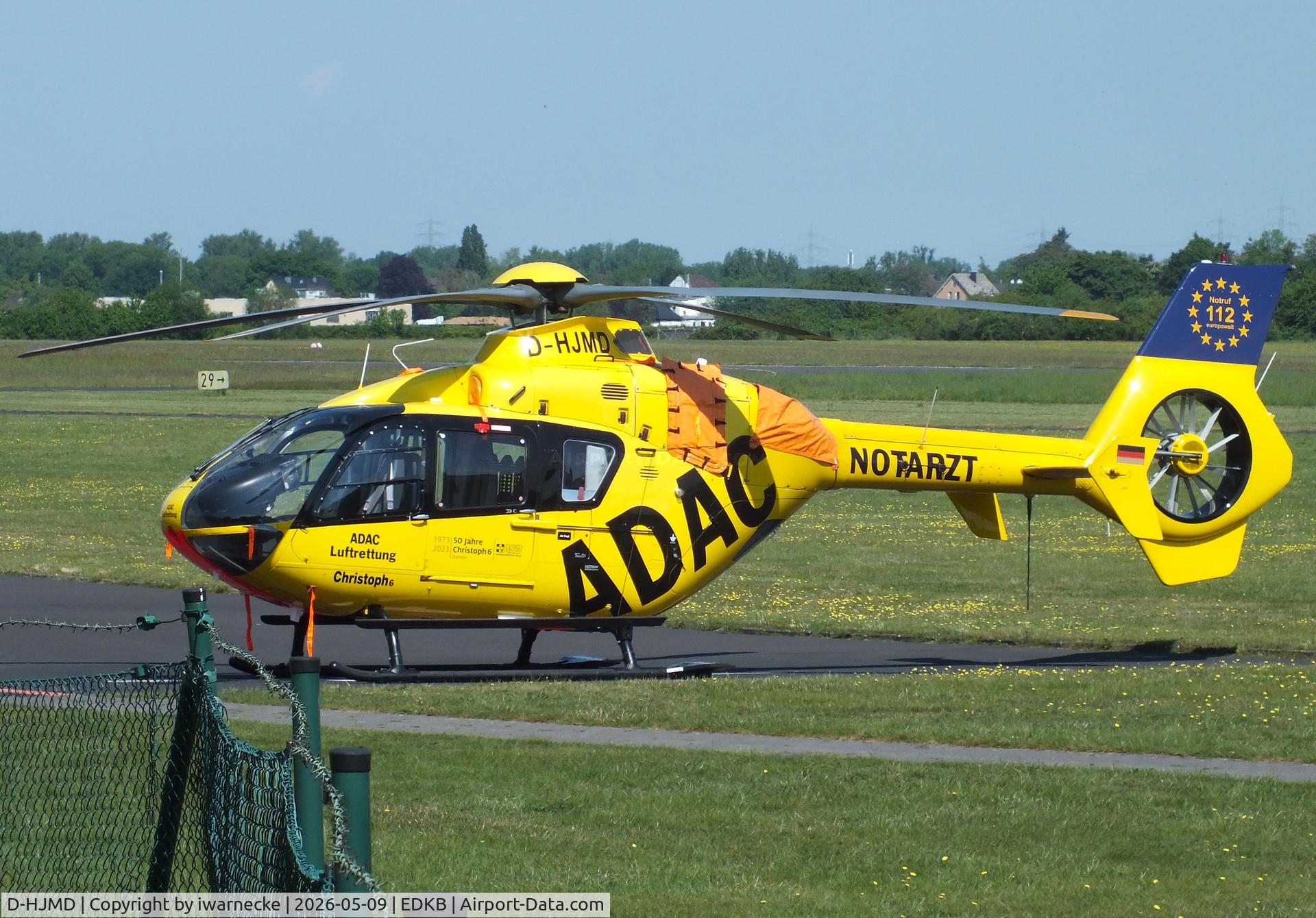 Aircraft D-HJMD, Eurocopter EC-135P-2, c/n 0463, Airbus Helicopters EC135P-2 'Christoph 6' EMS-helicopter of ADAC Luftrettung at Bonn-Hangelar airfield '2605, at EDKB, photo by iwarnecke