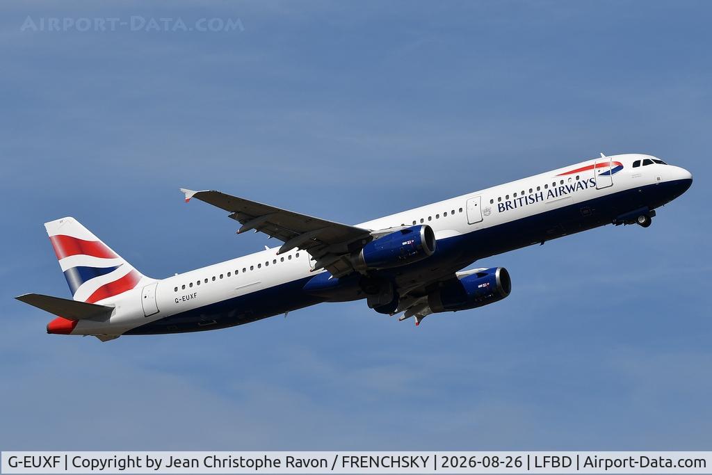 Aircraft G-EUXF, 2004 Airbus A321-231, c/n 2324, Bordeaux (BOD) London (LGW) BA2571, at LFBD, photo by Jean Christophe Ravon / FRENCHSKY