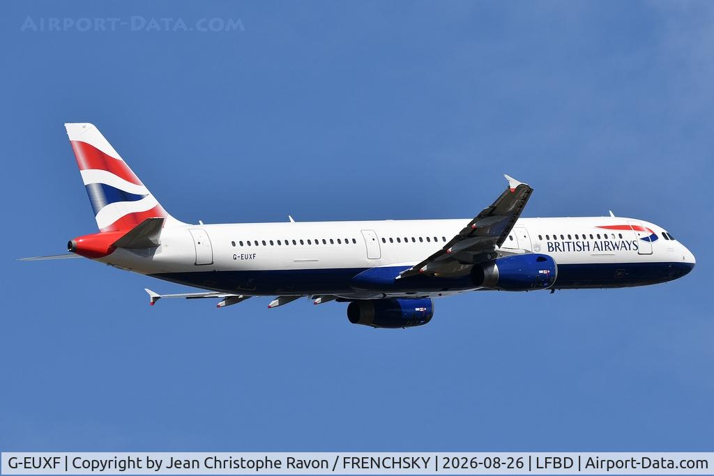 Aircraft G-EUXF, 2004 Airbus A321-231, c/n 2324, Bordeaux (BOD) London (LGW) BA2571, at LFBD, photo by Jean Christophe Ravon / FRENCHSKY