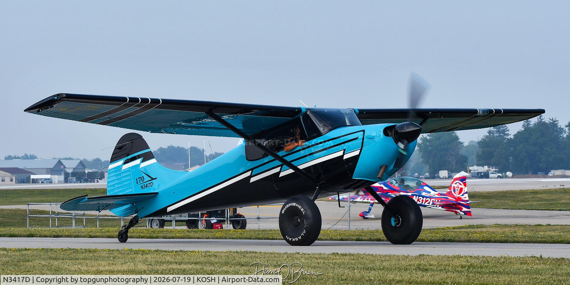 Aircraft N3417D, 1955 Cessna 170B, c/n 26960, Oshkosh 26, at KOSH, photo by topgunphotography