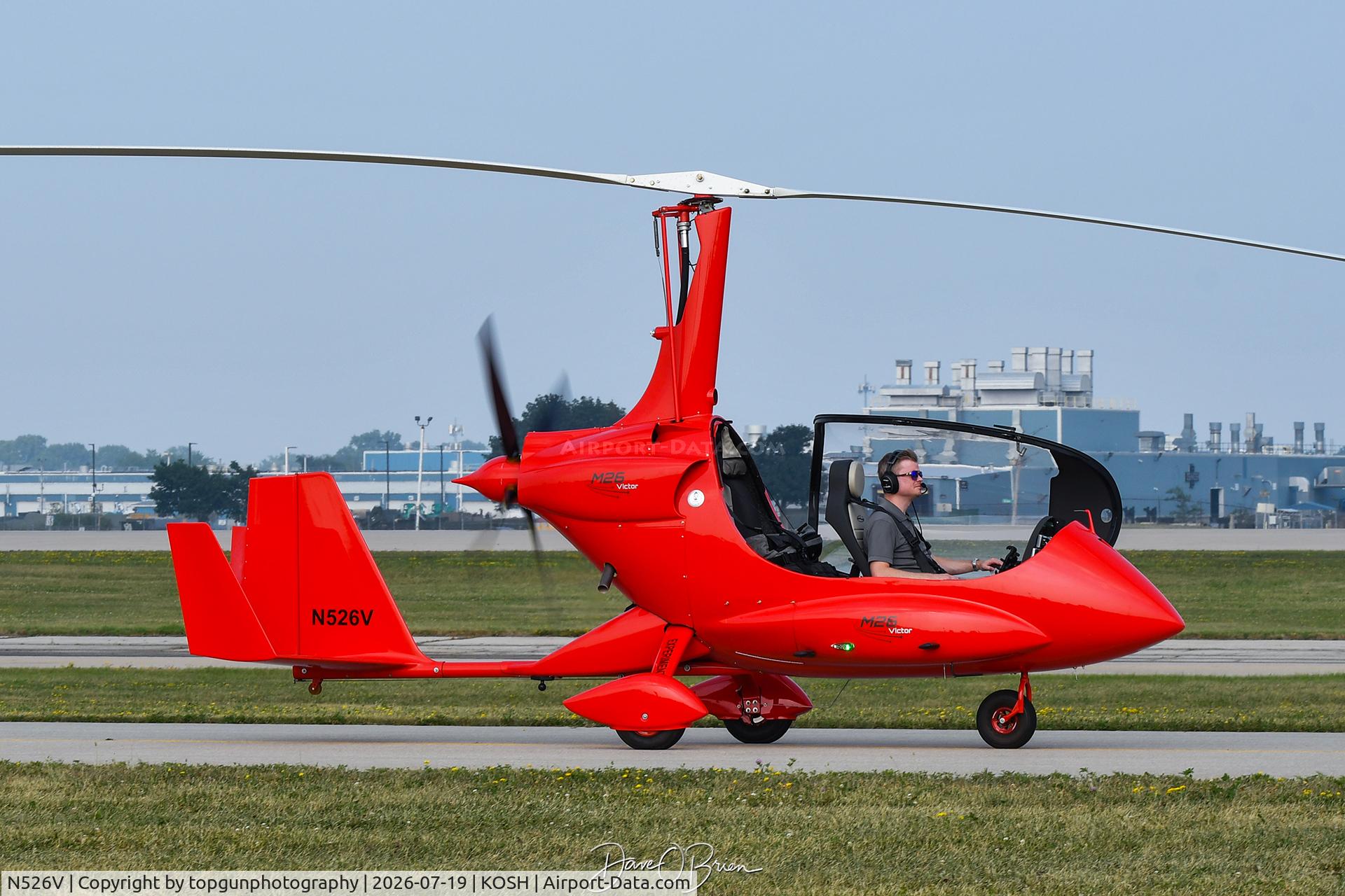 Aircraft N526V, 2025 Gyroflight M26 Victor, c/n 26255806, Oshkosh 26, at KOSH, photo by topgunphotography