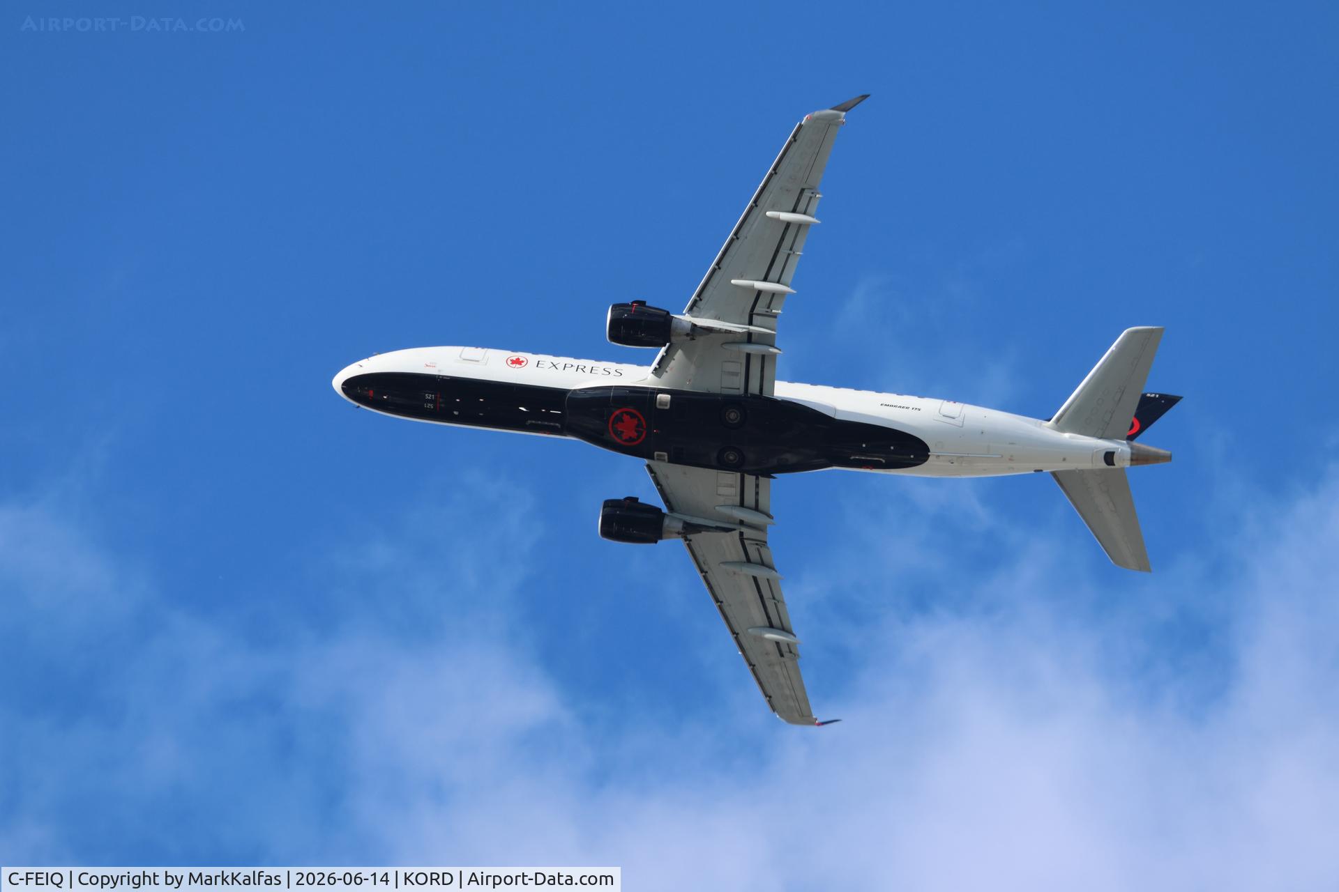 Aircraft C-FEIQ, 2005 Embraer 175SU (ERJ-170-200SU), c/n 17000083, E175 JAZZ/Air Canada Express Embraer 175SU C-FEIQ departing 28R KORD, at KORD, photo by MarkKalfas
