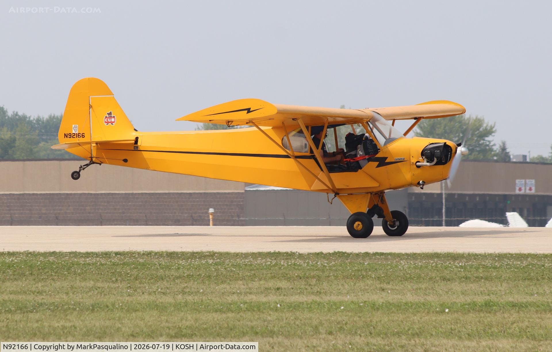 Aircraft N92166, 1946 Piper J3C-65 Cub, c/n 16608, Piper J3C-65, at KOSH, photo by MarkPasqualino