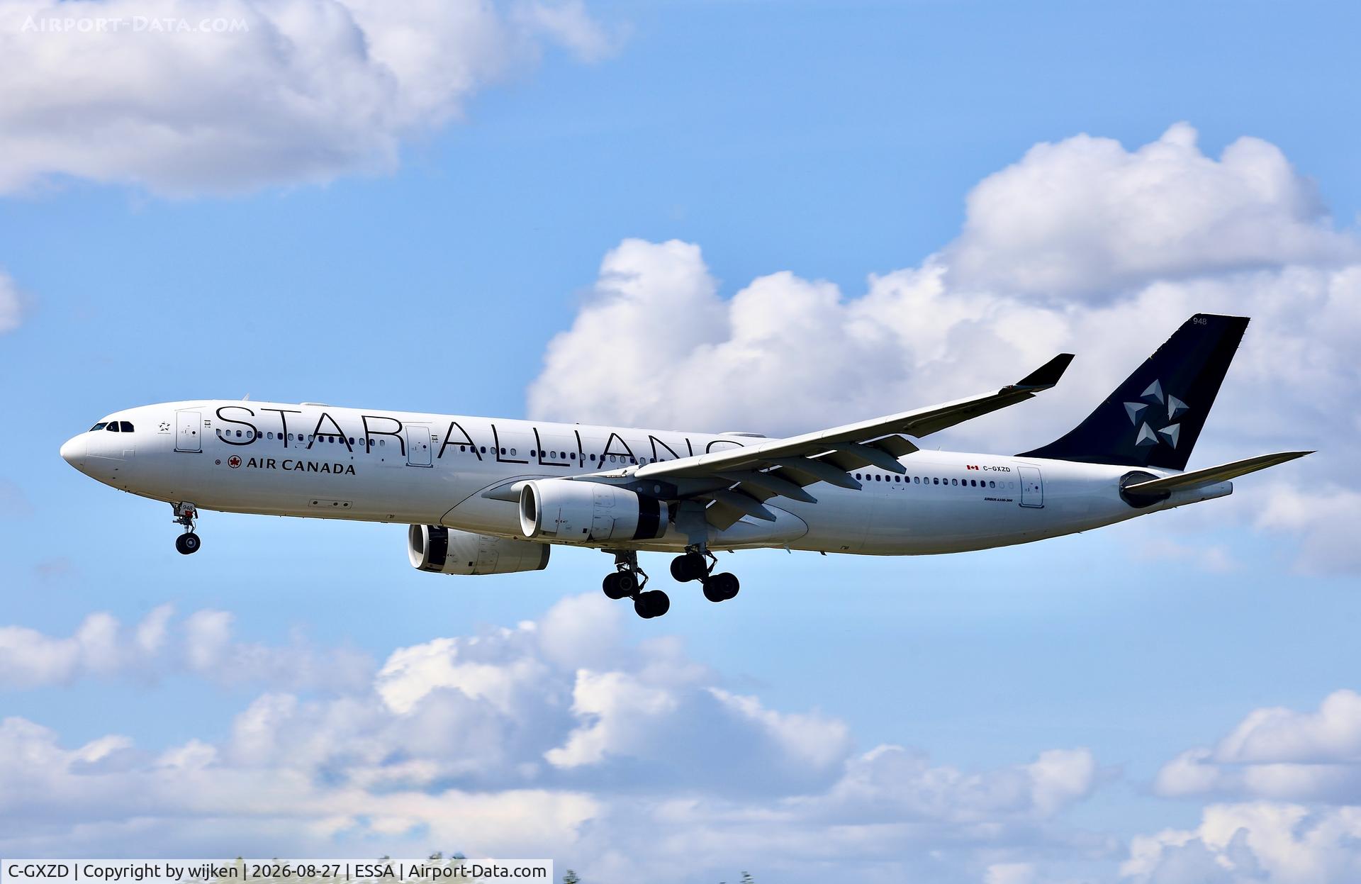 Aircraft C-GXZD, 2014 Airbus A330-343E, c/n 1517, Rwy 19L, at ESSA, photo by wijken