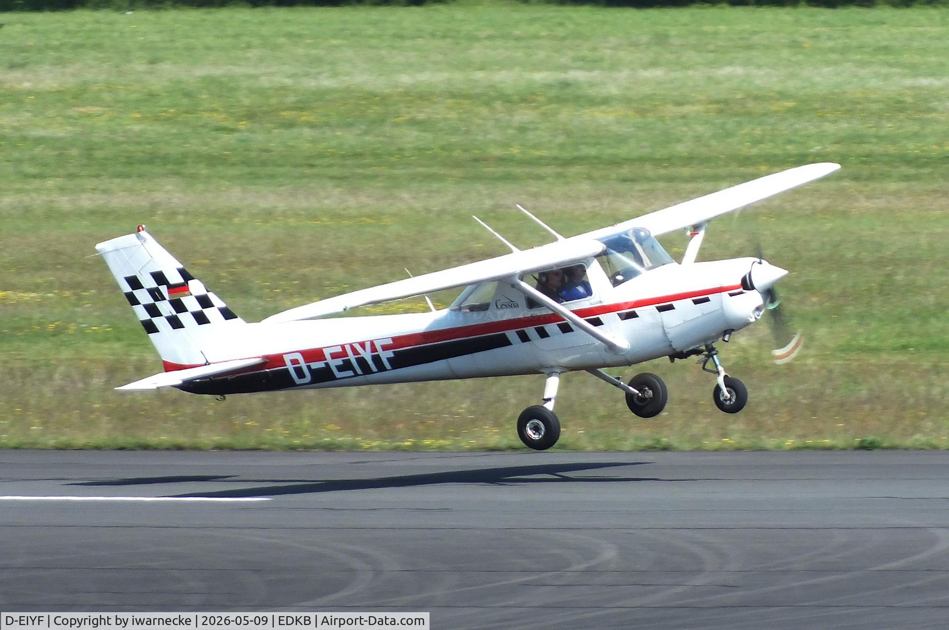 Aircraft D-EIYF, Reims F152, c/n F15201594, Cessna (Reims) F152 at Bonn-Hangelar airfield '2605, at EDKB, photo by iwarnecke