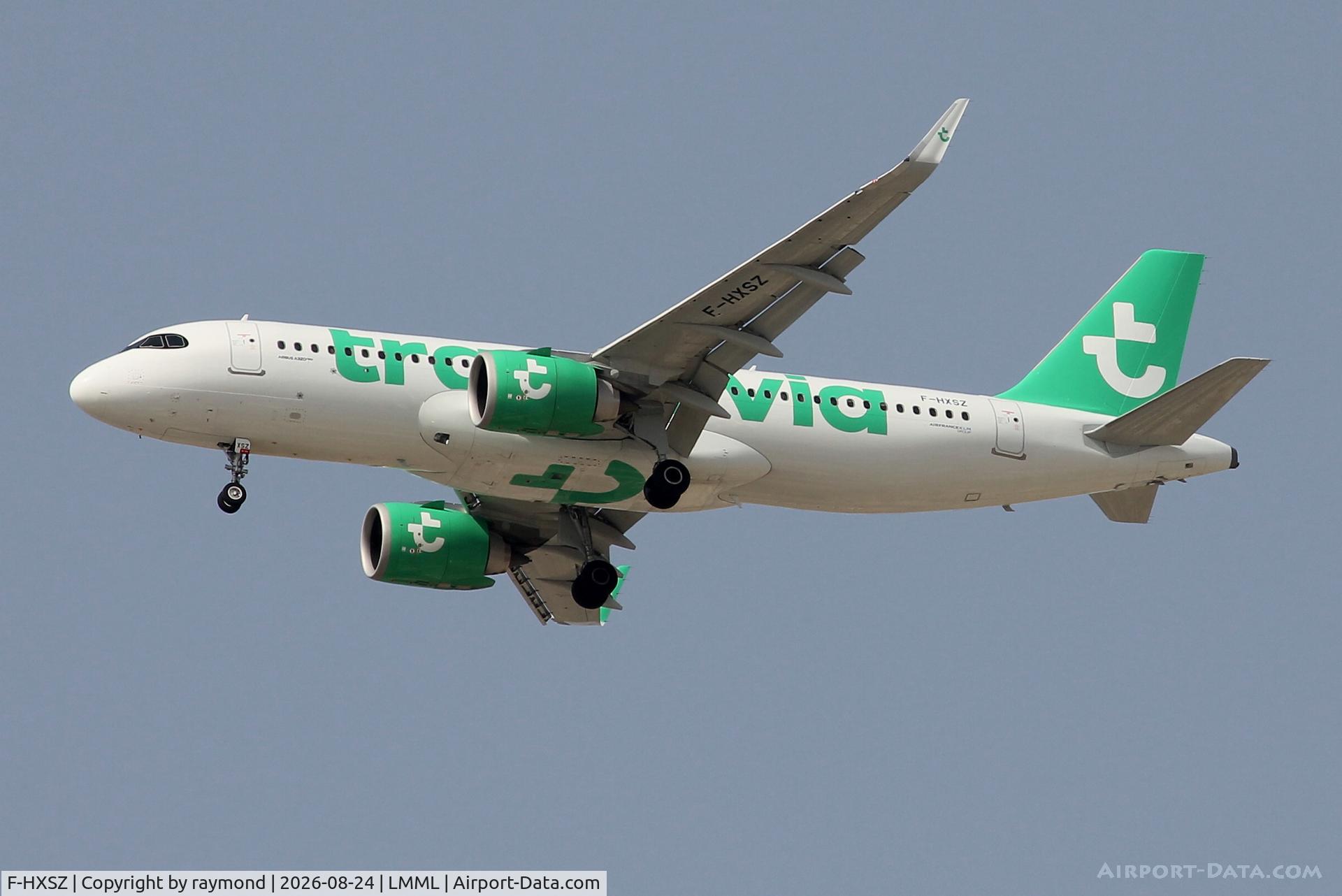 Aircraft F-HXSZ, Airbus A320-252N, c/n 13272, Airbus A320-252N reg F-HXSZ of Transavia France approaching RW13 MLA., at LMML, photo by raymond