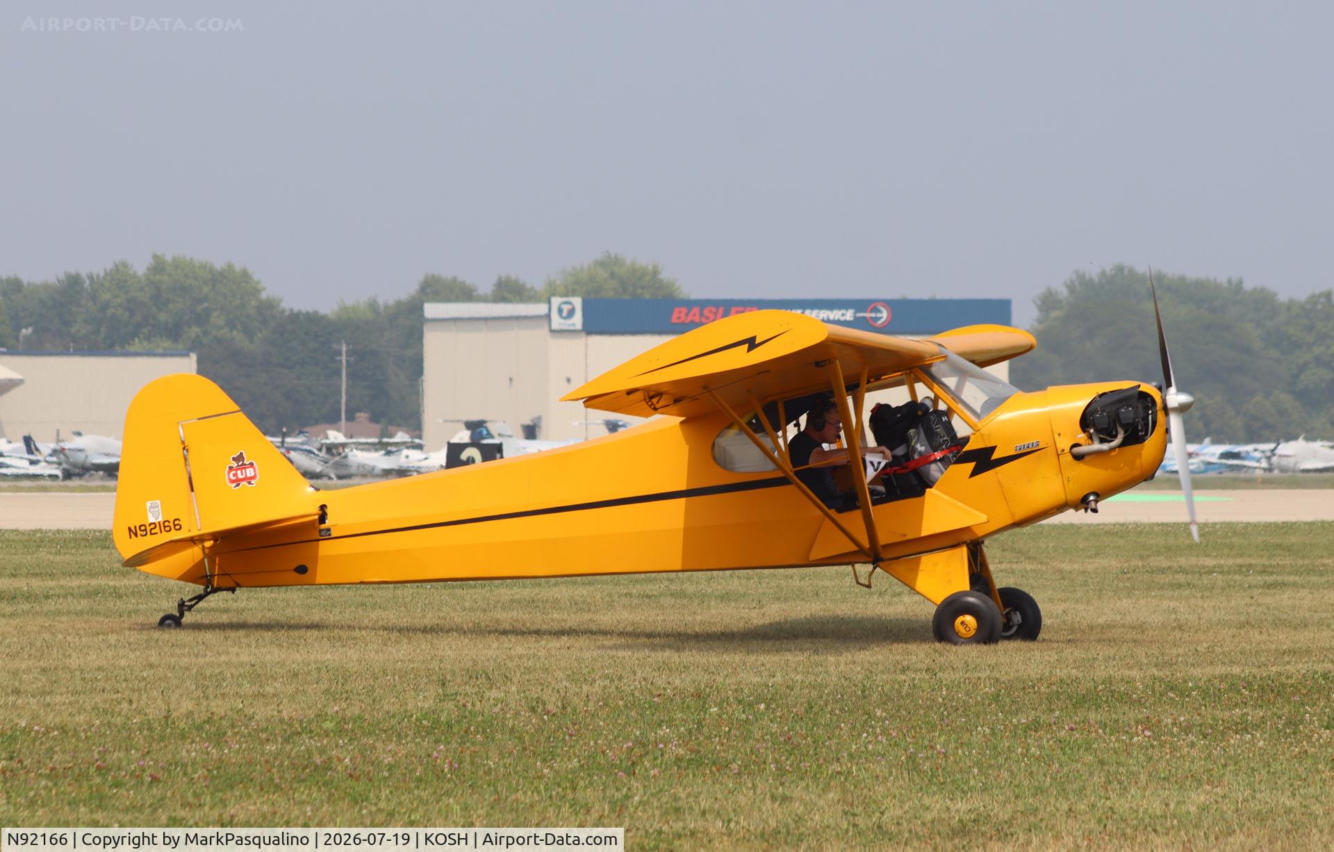 Aircraft N92166, 1946 Piper J3C-65 Cub, c/n 16608, Piper J3C-65, at KOSH, photo by MarkPasqualino