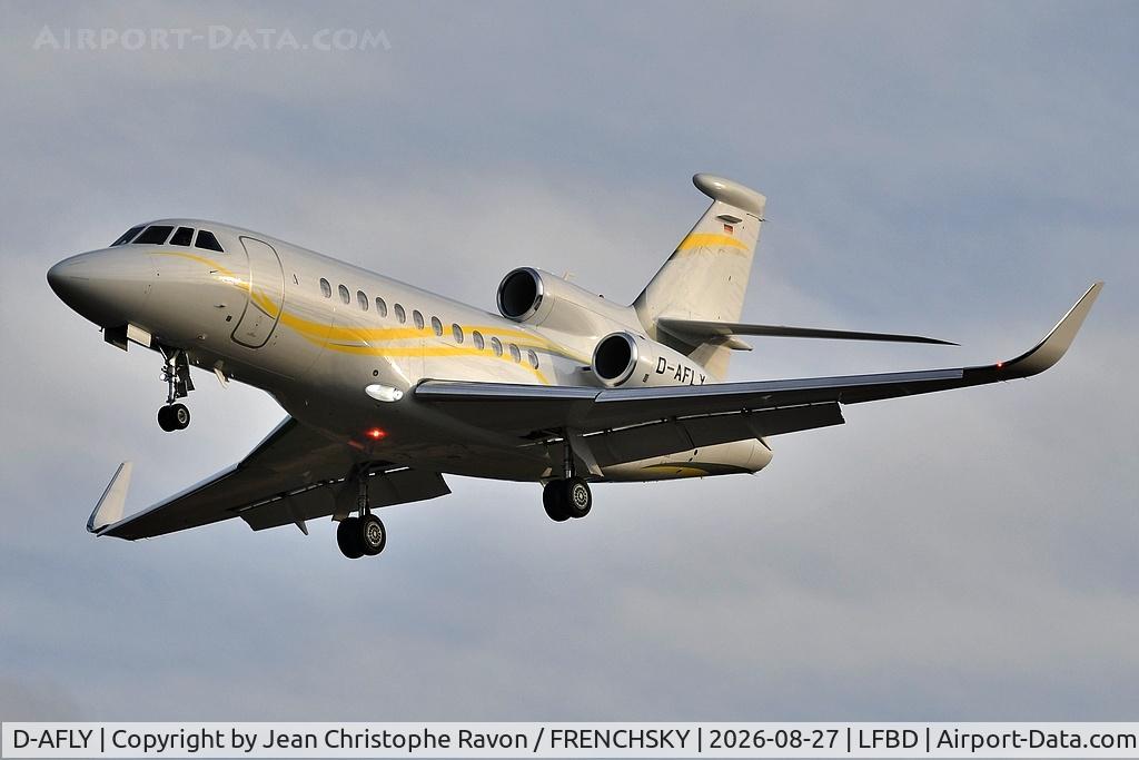 Aircraft D-AFLY, Dassault Falcon 900 LX, c/n 4027, London (BQH) Bordeaux (BOD) (LUA272U), at LFBD, photo by Jean Christophe Ravon / FRENCHSKY