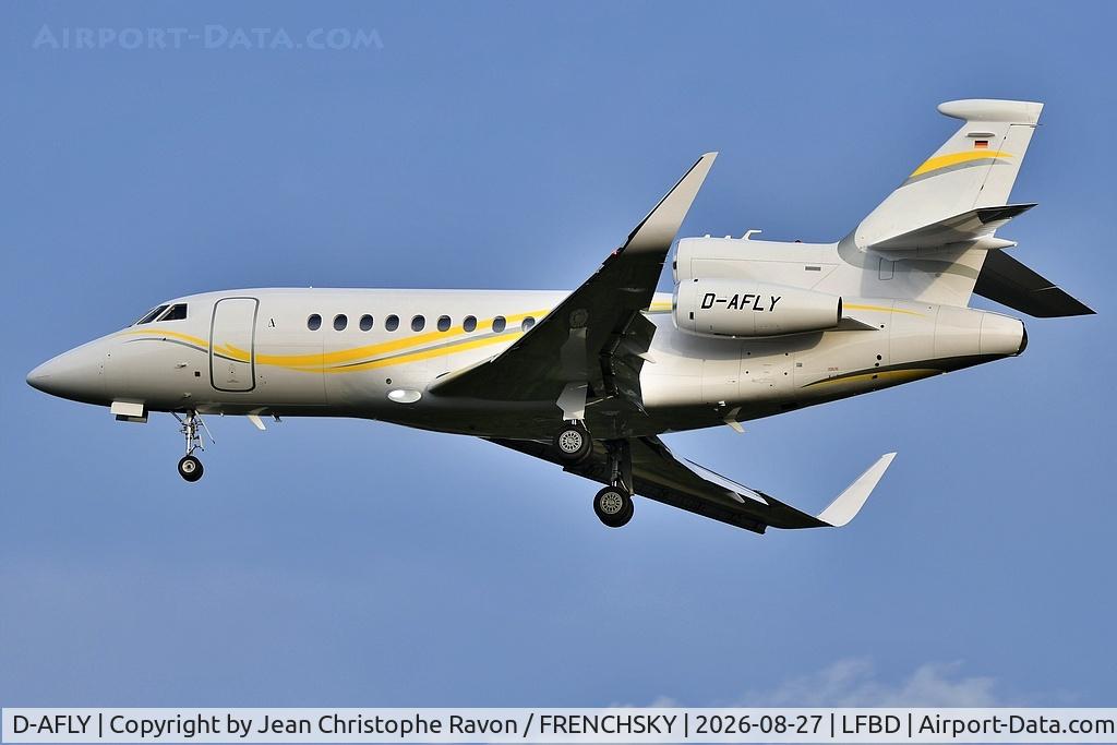 Aircraft D-AFLY, Dassault Falcon 900 LX, c/n 4027, London (BQH) Bordeaux (BOD) (LUA272U), at LFBD, photo by Jean Christophe Ravon / FRENCHSKY
