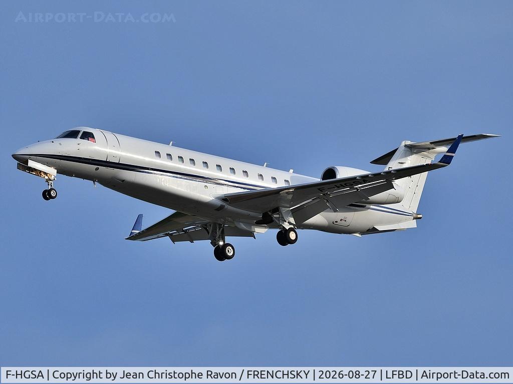 Aircraft F-HGSA, 2008 Embraer EMB-135BJ Legacy, c/n 14501051, Thalair, at LFBD, photo by Jean Christophe Ravon / FRENCHSKY