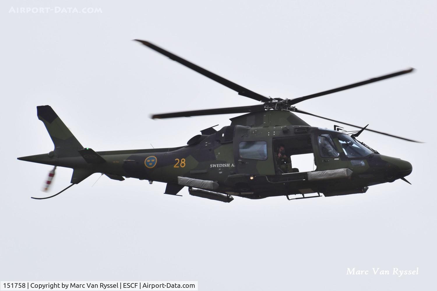 Aircraft 151758, Agusta Hkp15 (A-109E LUH), c/n 13758, Hkp15A at Malmen Air Base on 22-08-2026., at ESCF, photo by Marc Van Ryssel