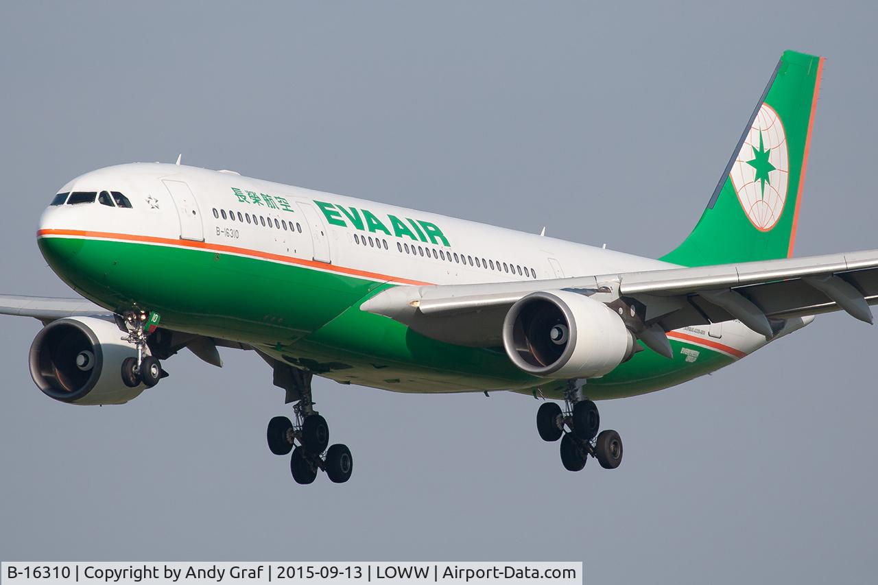 Aircraft B-16310, 2005 Airbus A330-203, c/n 678, Eva Air A330-200, at LOWW, photo by Andy Graf