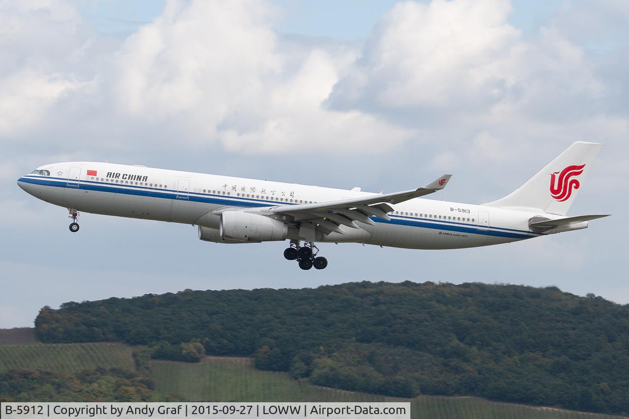 Aircraft B-5912, 2013 Airbus A330-343X, c/n 1493, Air China A330-300, at LOWW, photo by Andy Graf