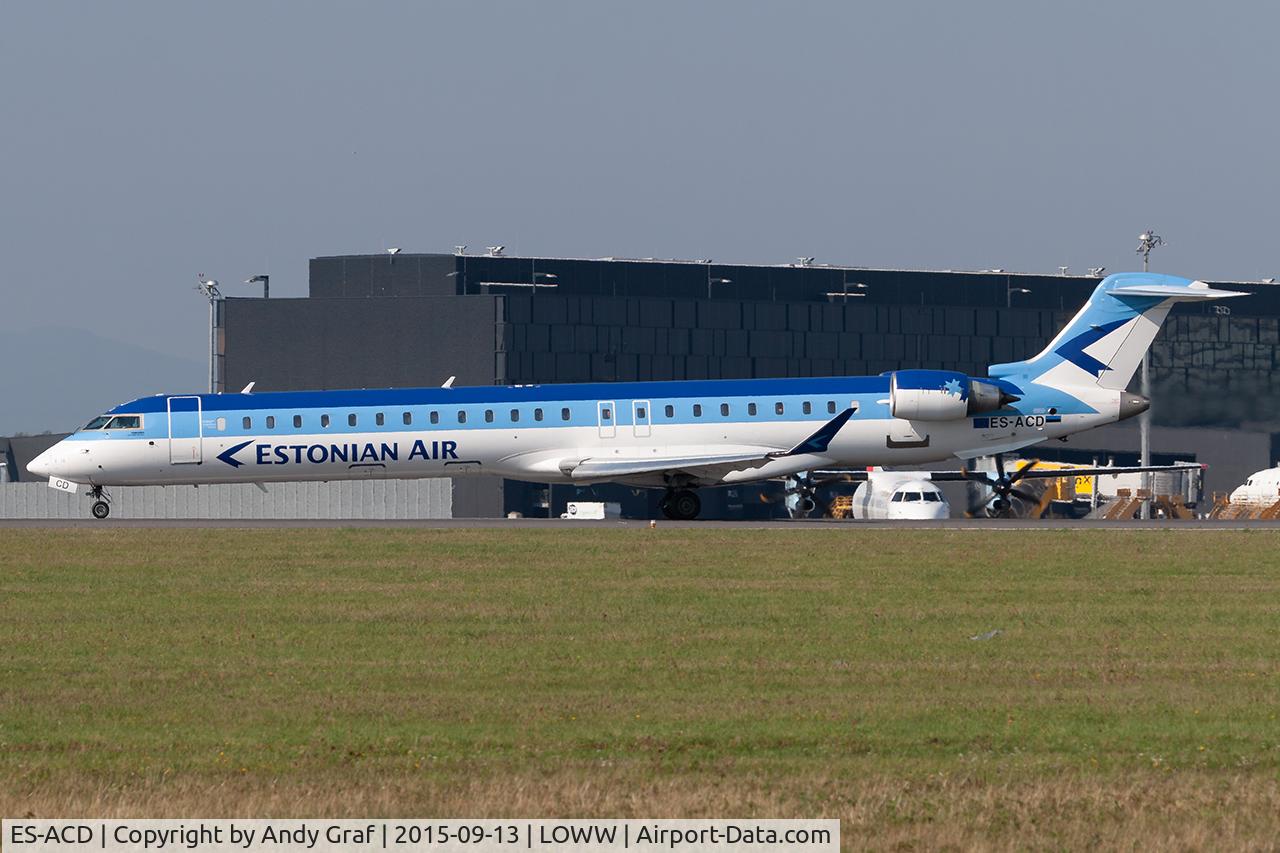 Aircraft ES-ACD, 2011 Bombardier CRJ-900LR (CL-600-2D24), c/n 15276, Estonian Air CRJ900, at LOWW, photo by Andy Graf