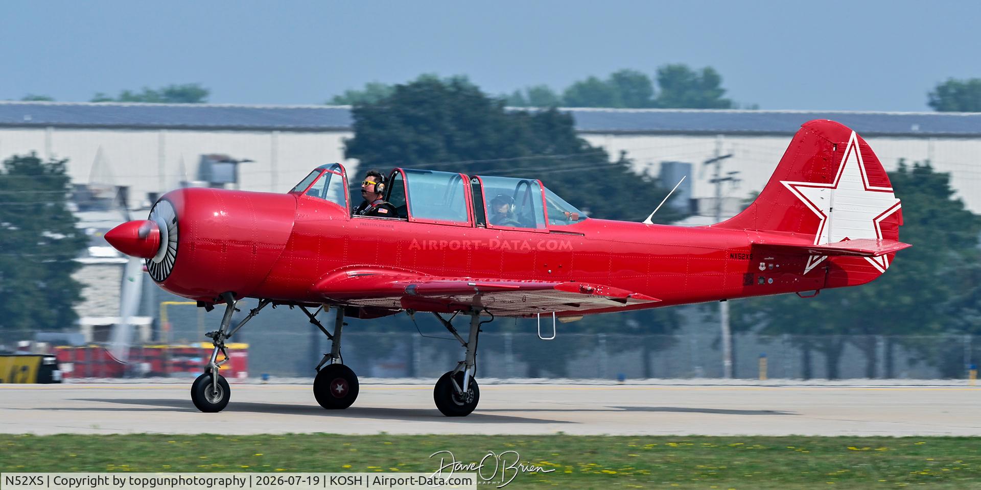 Aircraft N52XS, Yakovlev (Aerostar) Yak-52W, c/n 9912203, Oshkosh 26, at KOSH, photo by topgunphotography
