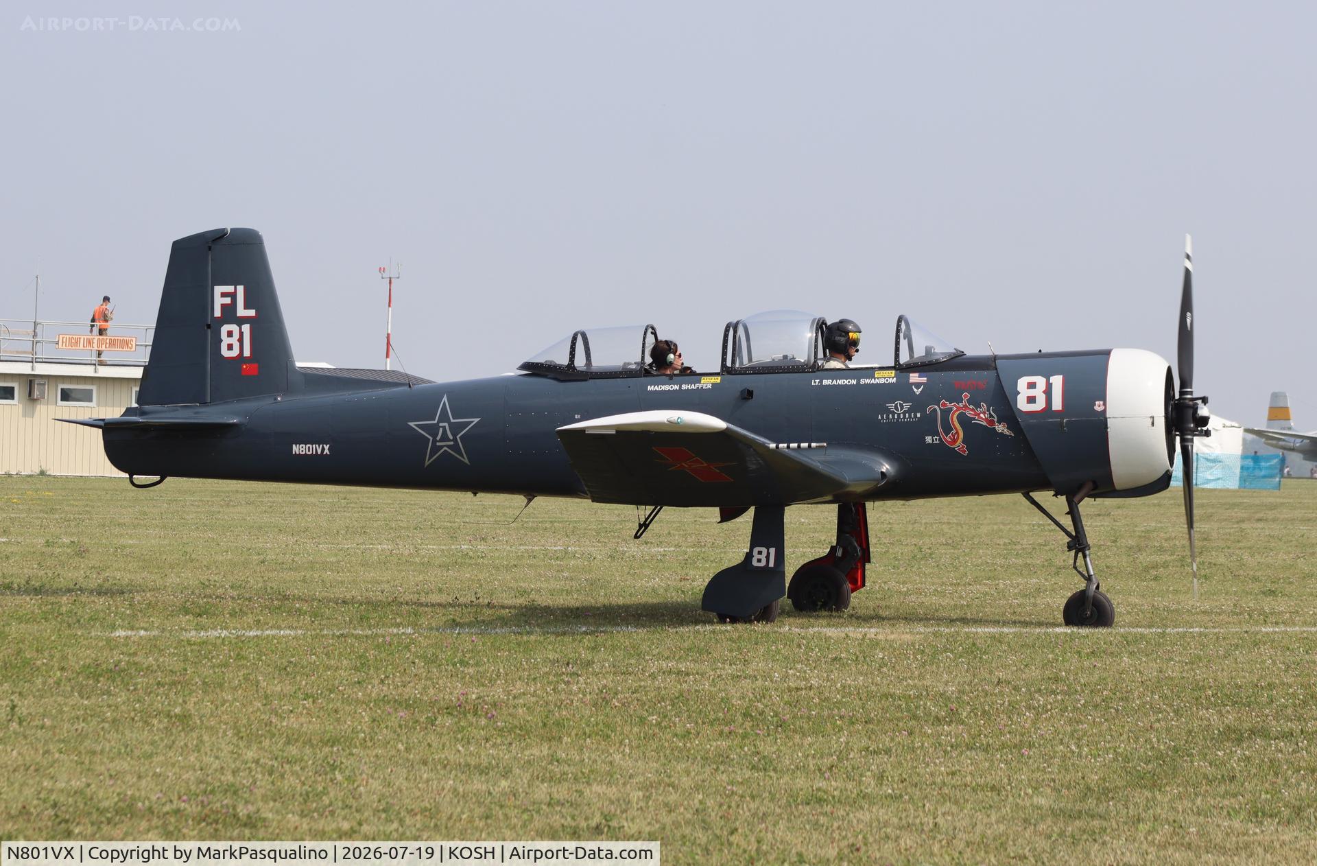 Aircraft N801VX, 1988 Nanchang CJ-6, c/n 4432014, Nanchang CJ-6, at KOSH, photo by MarkPasqualino