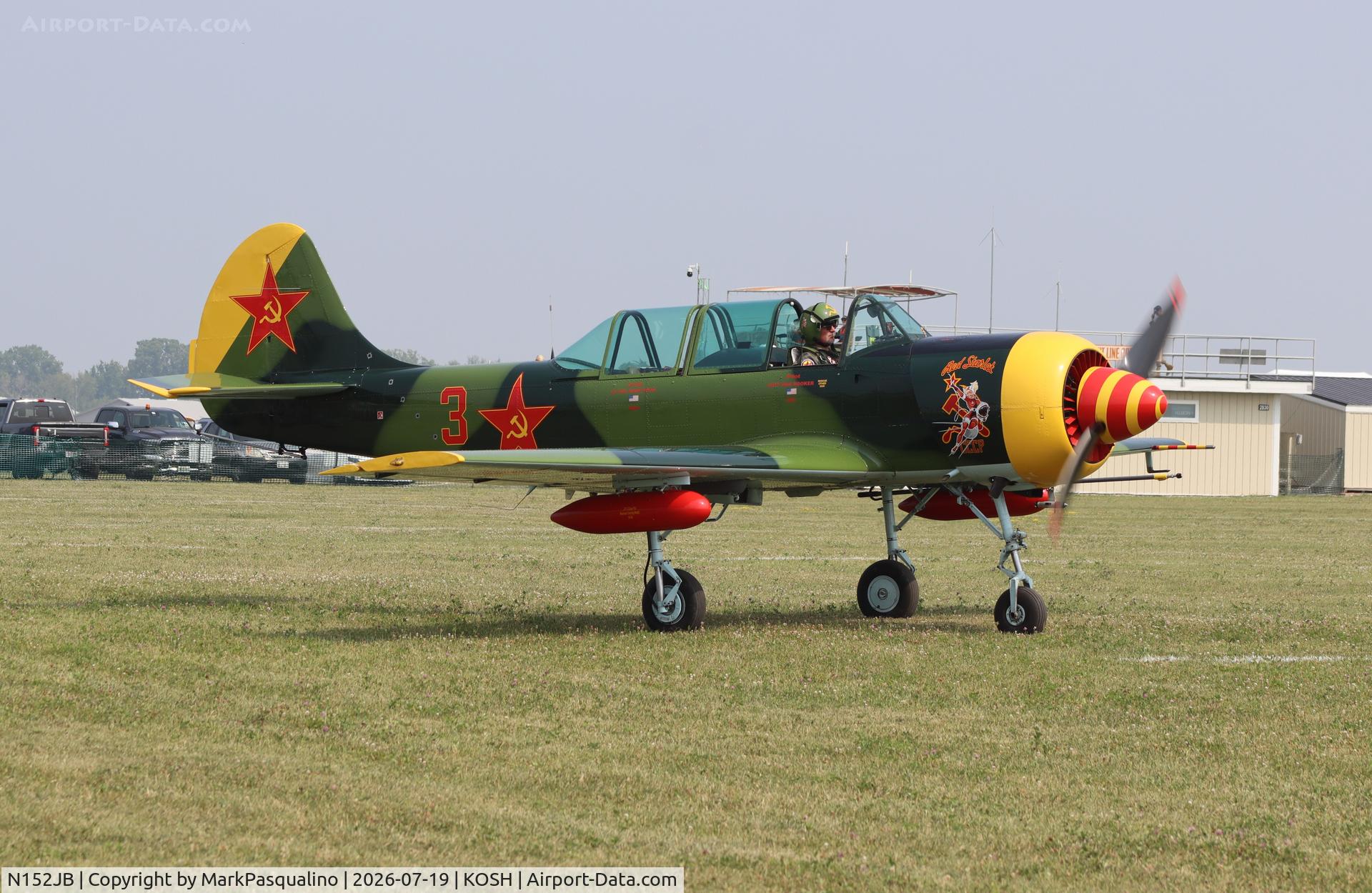 Aircraft N152JB, 1981 Yakovlev (Aerostar) Yak-52, c/n 811403, Yakovlev Yak-52, at KOSH, photo by MarkPasqualino