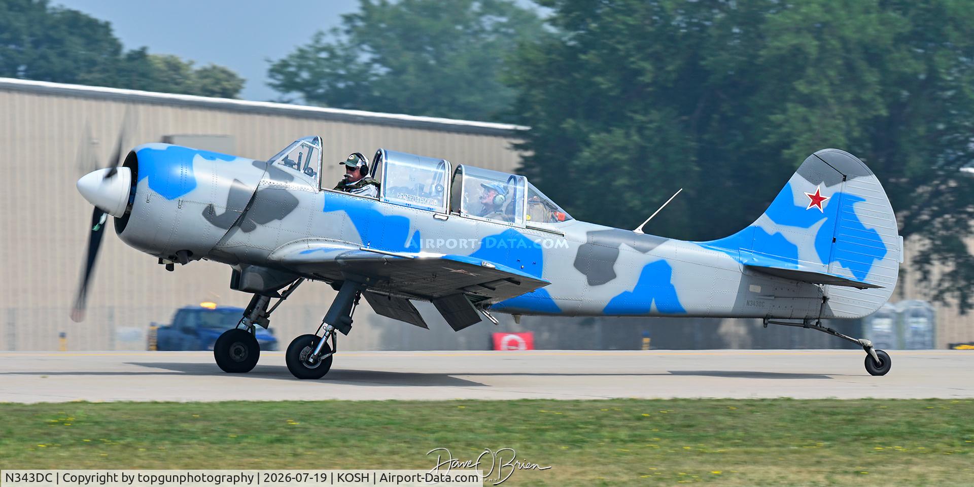 Aircraft N343DC, 2004 Yakovlev (Aerostar) Yak-52TW, c/n 0412508, Oshkosh 26, at KOSH, photo by topgunphotography