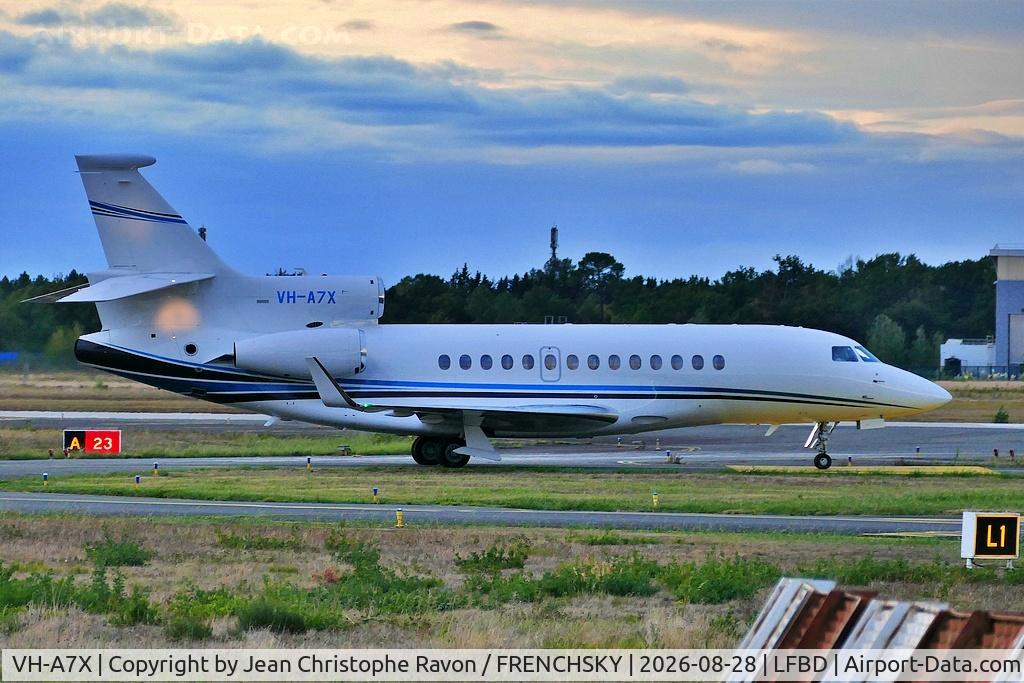 Aircraft VH-A7X, 2013 Dassault Aviation FALCON 7X EASy, c/n 202, Landing runway 23 from Bradley International Airport Windsor Locks (KBDL) Connecticut, at LFBD, photo by Jean Christophe Ravon / FRENCHSKY