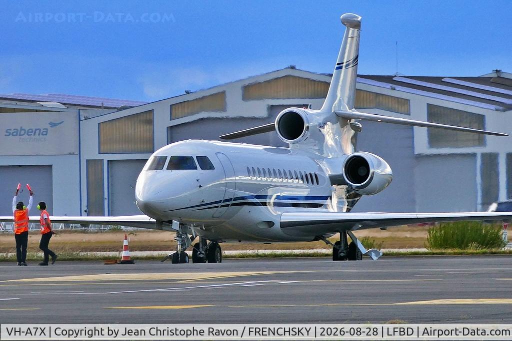 Aircraft VH-A7X, 2013 Dassault Aviation FALCON 7X EASy, c/n 202, Landing runway 23 from Bradley International Airport Windsor Locks (KBDL) Connecticut, at LFBD, photo by Jean Christophe Ravon / FRENCHSKY