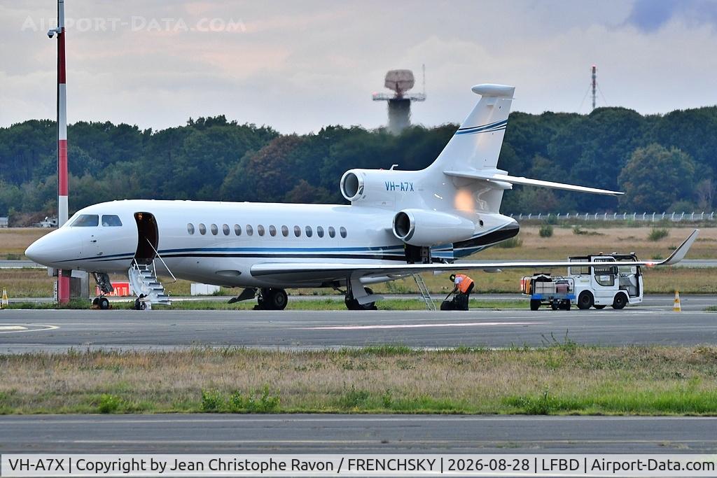 Aircraft VH-A7X, 2013 Dassault Aviation FALCON 7X EASy, c/n 202, Landing runway 23 from Bradley International Airport Windsor Locks (KBDL) Connecticut, at LFBD, photo by Jean Christophe Ravon / FRENCHSKY