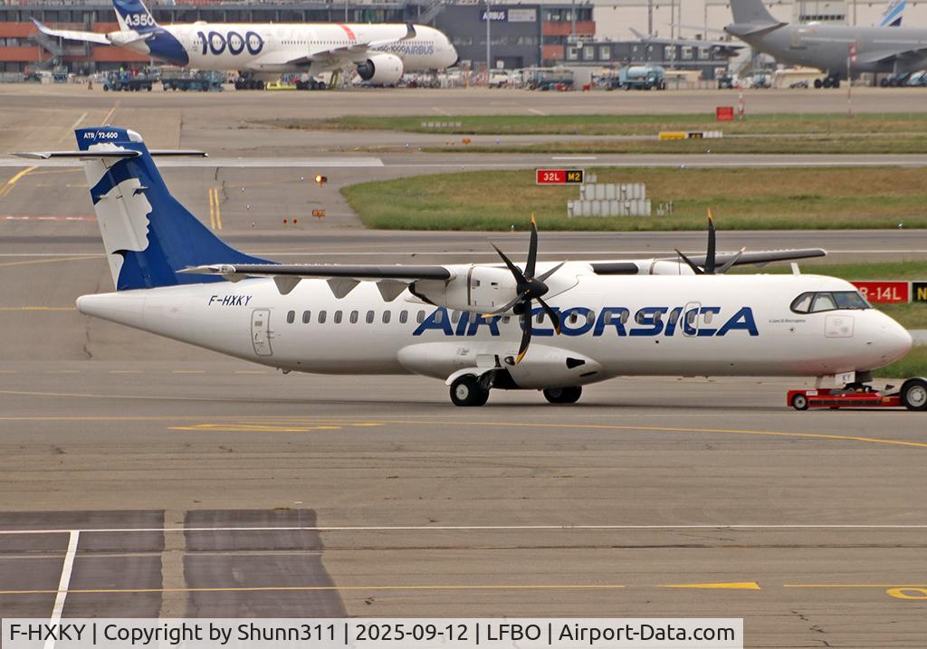 Aircraft F-HXKY, 2023 ATR 72-600, c/n 1665, Moved to Airport area from Airbus area..., at LFBO, photo by Shunn311