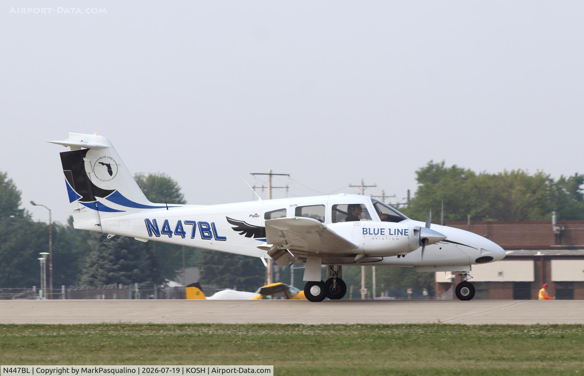 Aircraft N447BL, 2025 Piper PA-44-180 Seminole, c/n 4496606, Piper PA-44-180, at KOSH, photo by MarkPasqualino