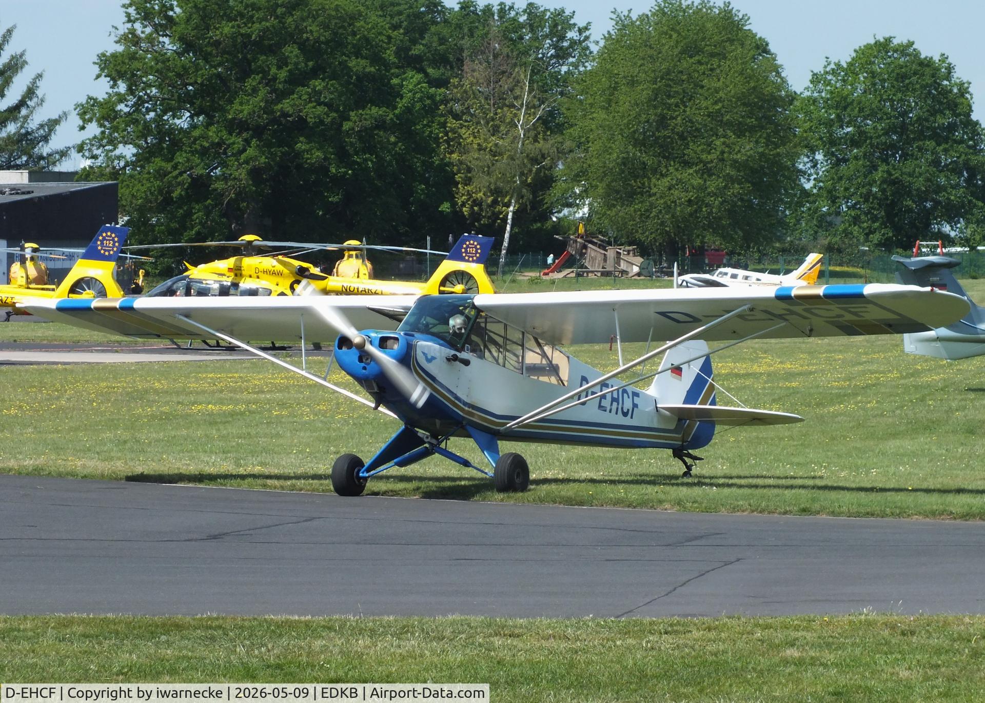 Aircraft D-EHCF, 1954 Piper PA-18-95 Super Cub, c/n 18-3190, Piper PA-18-95 Super Cub at Bonn-Hangelar airfield '2605, at EDKB, photo by iwarnecke