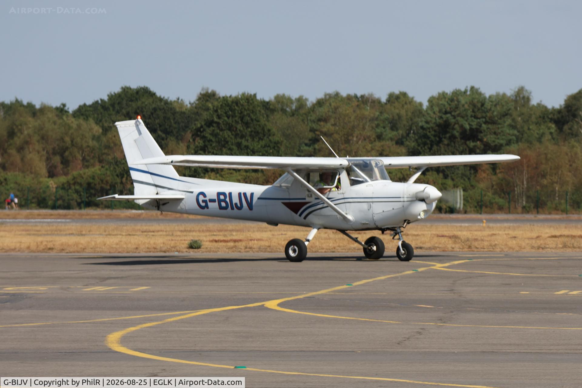 Aircraft G-BIJV, 1981 Reims Cessna F152, c/n 1813, G-BIJV 1981 Reims Cessna F152 Blackbushe, at EGLK, photo by PhilR