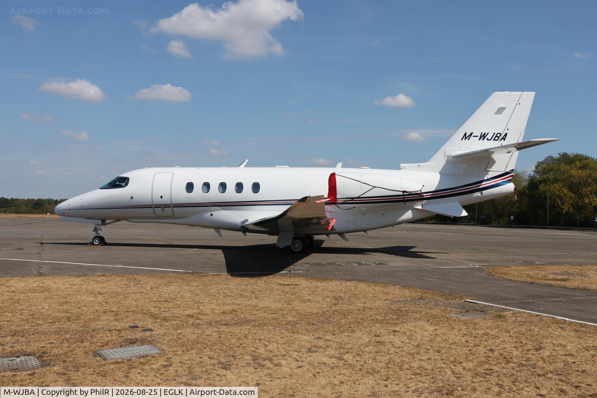 Aircraft M-WJBA, 2026 Cessna 680A Citation Latitude, c/n 680A0466, M-WJBA 2026 Cessna 680A Citation Latitude Blackbushe, at EGLK, photo by PhilR