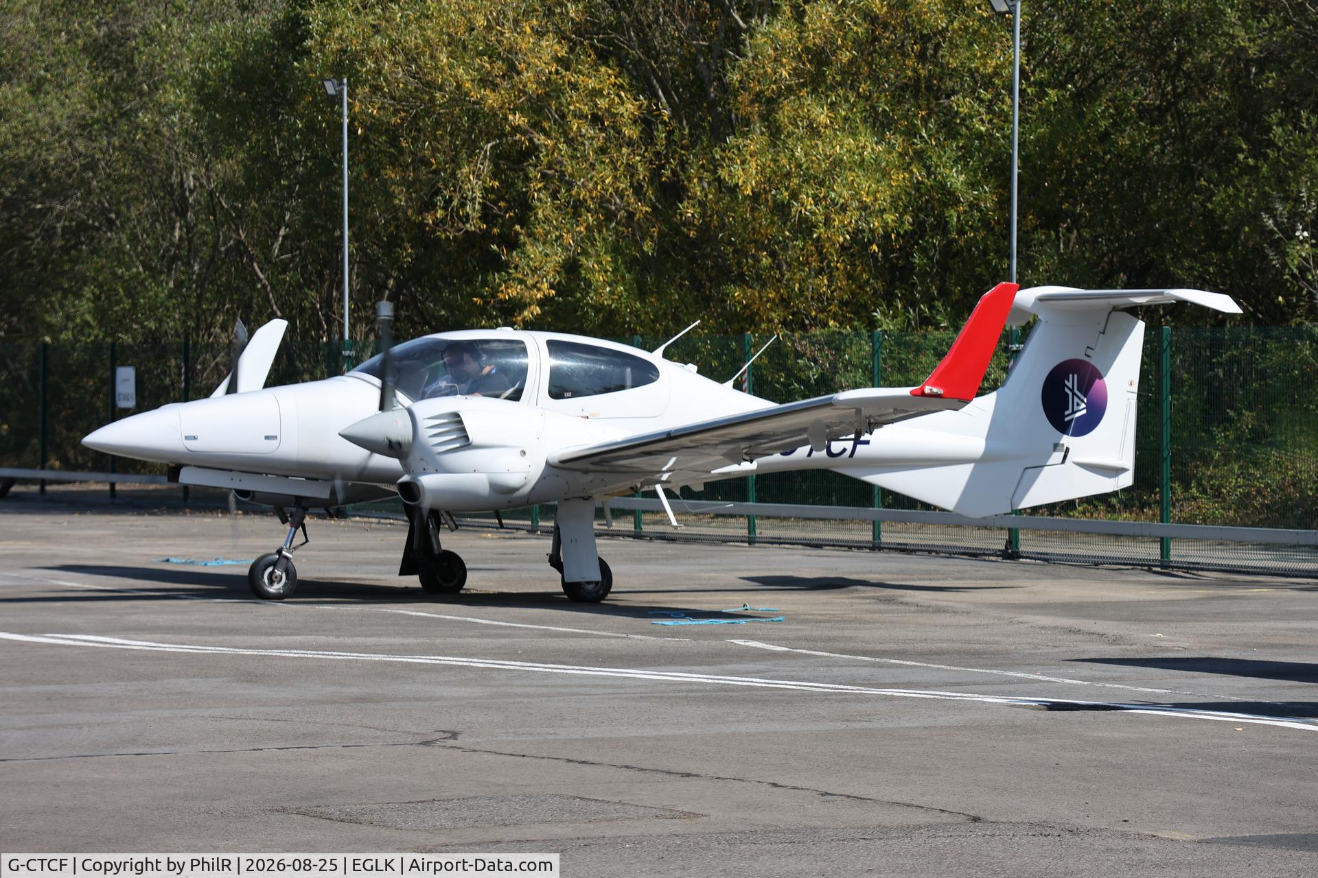 Aircraft G-CTCF, 2005 Diamond DA-42 Twin Star, c/n 42.045, G-CTCF 2005 Diamond Aircraft DA 42 Twin Star Blackbushe, at EGLK, photo by PhilR