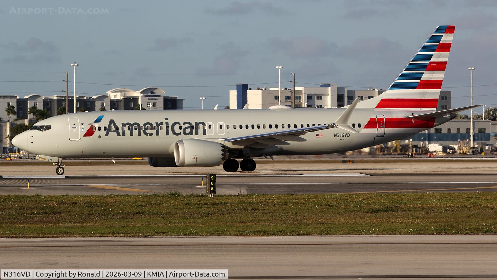 Aircraft N316VD, 2026 Boeing 737-8, c/n 69423, at mia, at KMIA, photo by Ronald