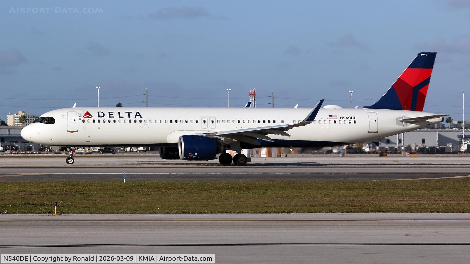 Aircraft N540DE, 2023 Airbus A321-271NX, c/n 11475, at mia, at KMIA, photo by Ronald