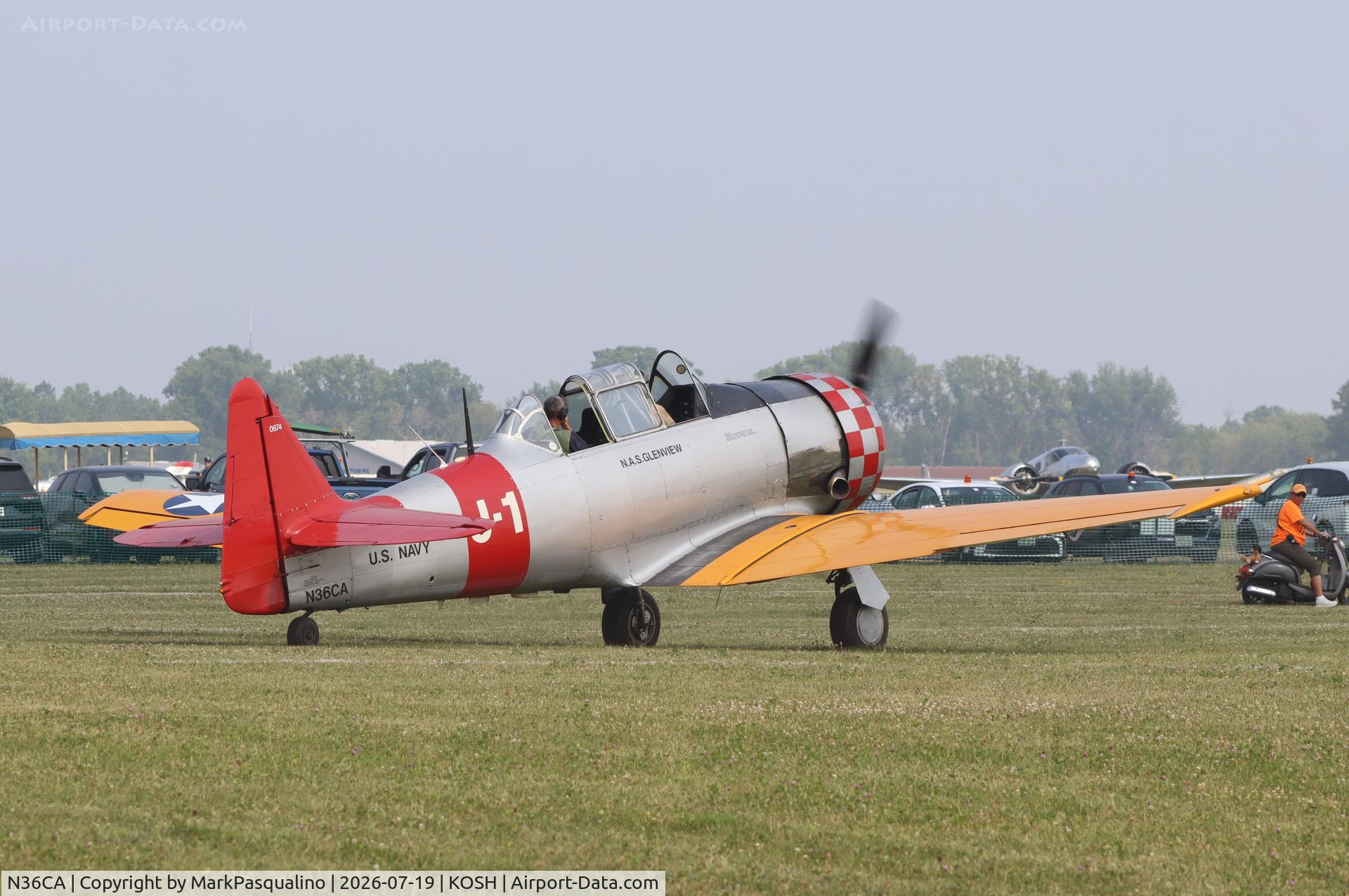 Aircraft N36CA, North American AT-6D Texan, c/n 88-10677, North American AT-6D, at KOSH, photo by MarkPasqualino
