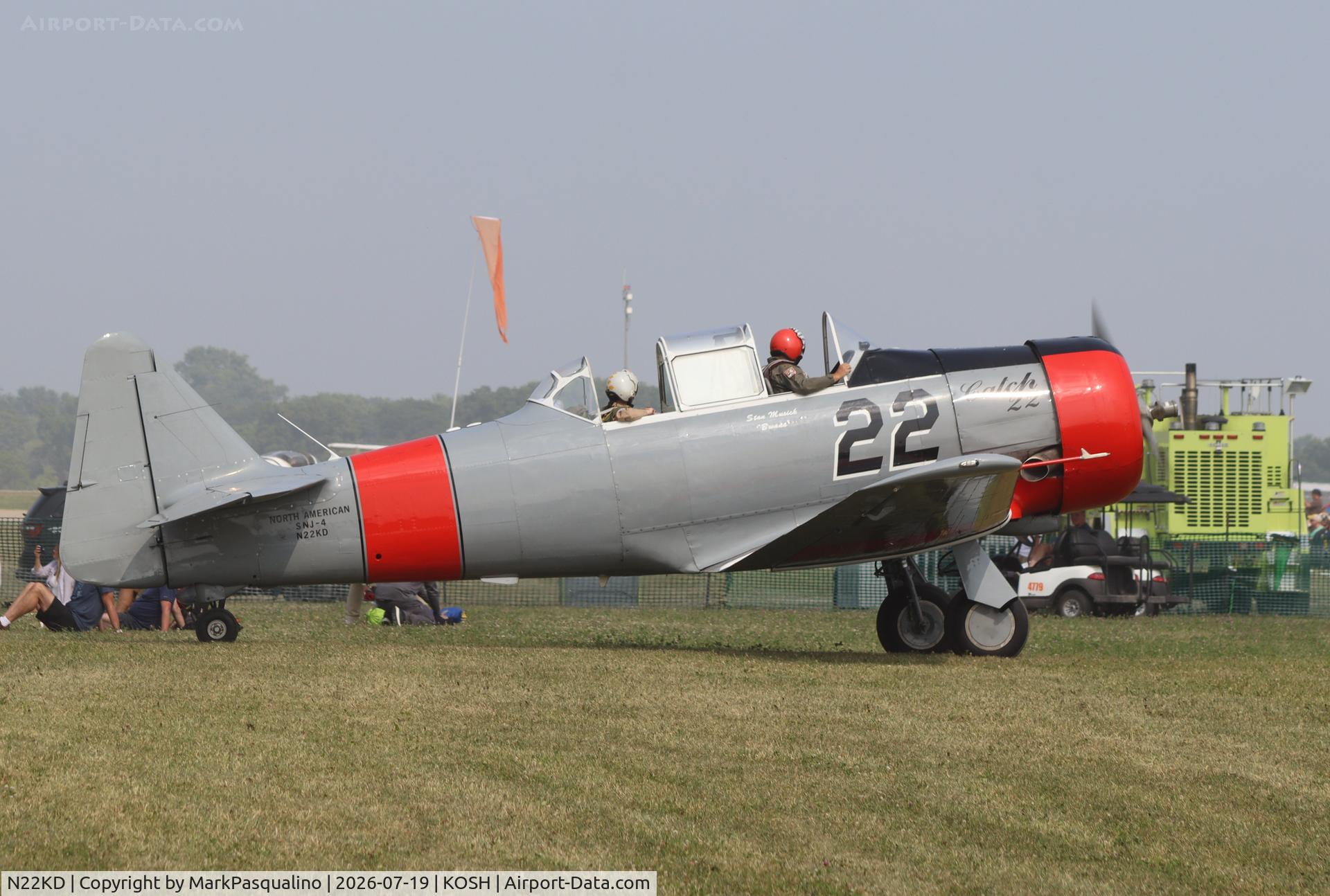 Aircraft N22KD, North American AT-6C Texan, c/n 88-13072, North American AT-6C, at KOSH, photo by MarkPasqualino