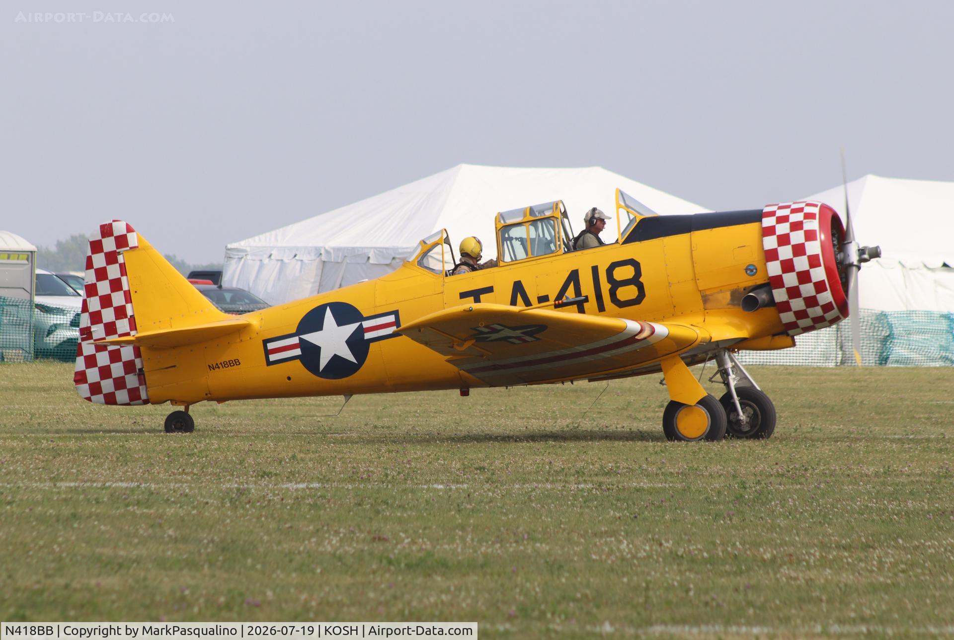 Aircraft N418BB, 1945 North American AT-6D, c/n 53418, North American AT-6D, at KOSH, photo by MarkPasqualino