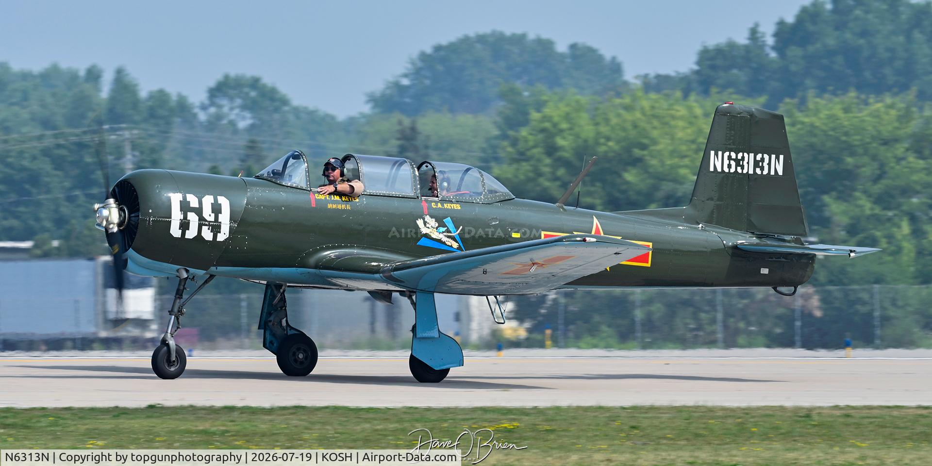 Aircraft N6313N, 1979 Nanchang CJ-6A, c/n 3532022, Oshkosh 26, at KOSH, photo by topgunphotography
