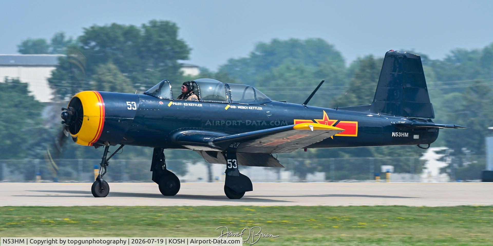 Aircraft N53HM, 1975 Nanchang CJ-6A, c/n 3051201, Oshkosh 26, at KOSH, photo by topgunphotography