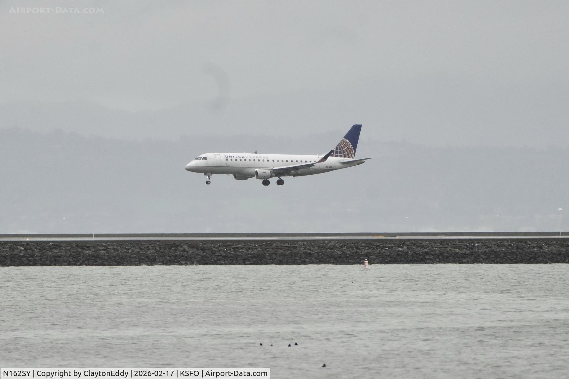 Aircraft N162SY, 2016 Embraer 175LR (ERJ-170-200LR), c/n 17000576, SFO 2026, at KSFO, photo by ClaytonEddy