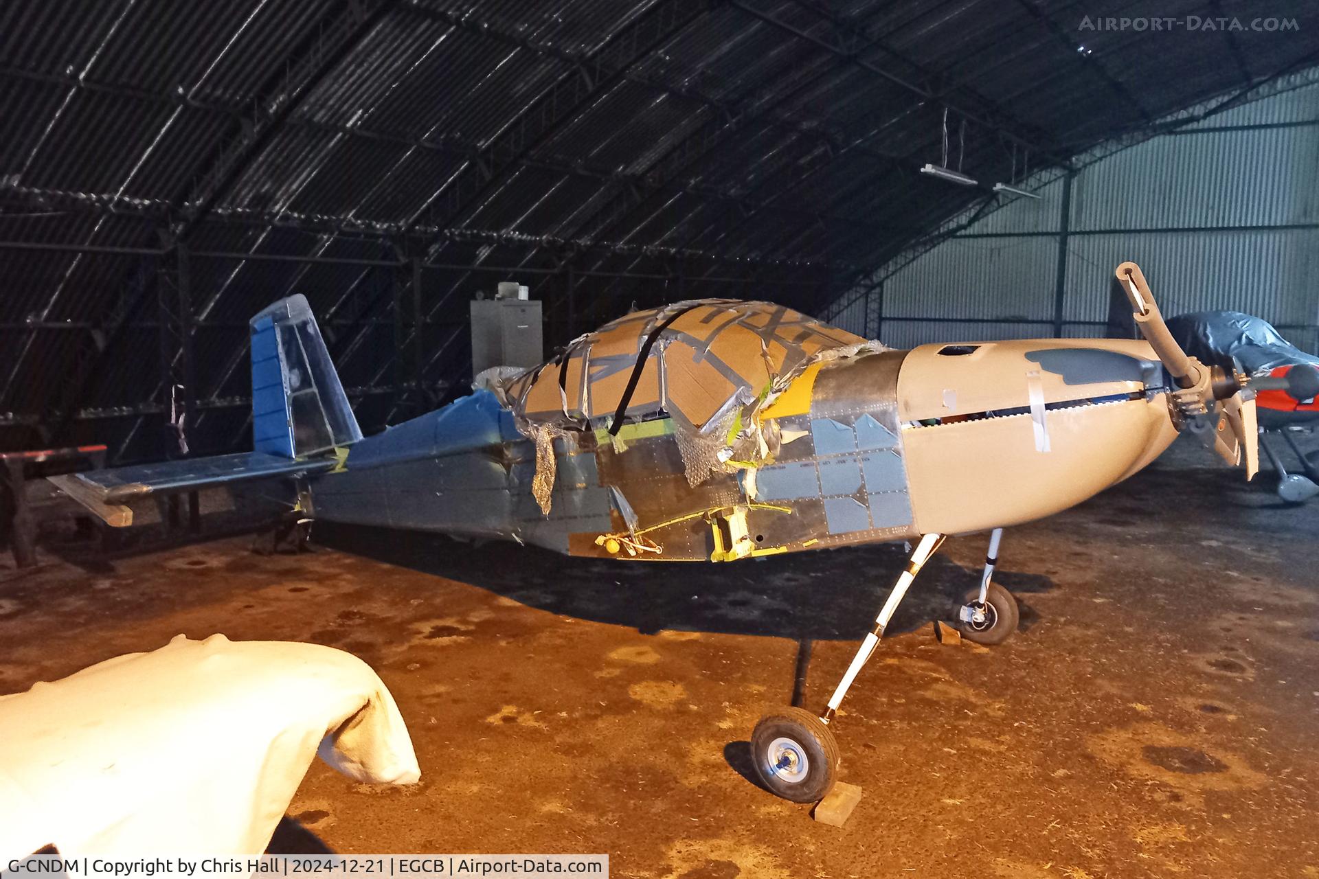 Aircraft G-CNDM, 2026 Vans RV-14, c/n LAA 393-15491, incomplete RV-14 at Barton, at EGCB, photo by Chris Hall