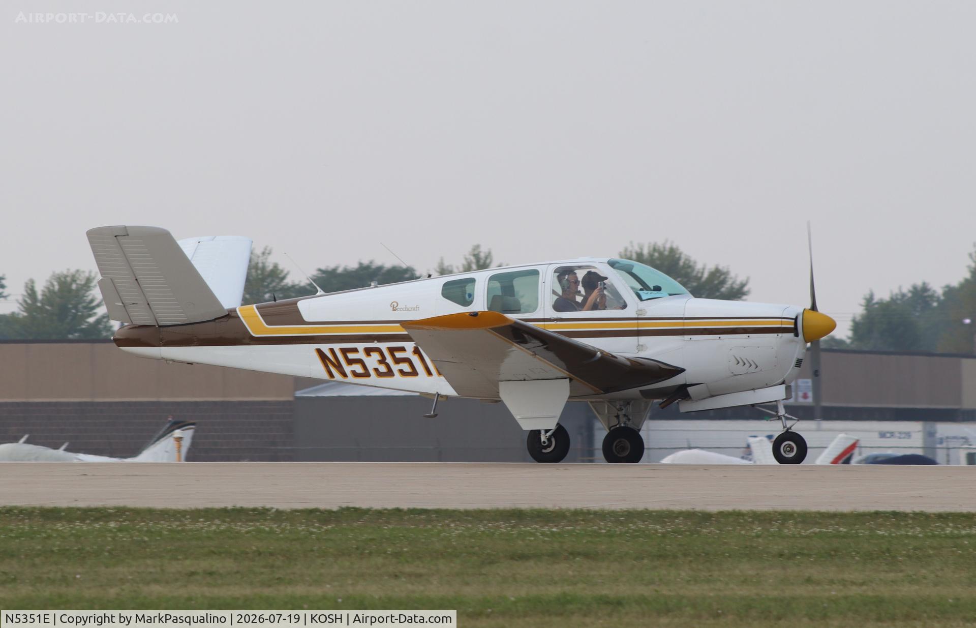 Aircraft N5351E, 1959 Beech K35 Bonanza, c/n D-5832, Beech K35, at KOSH, photo by MarkPasqualino
